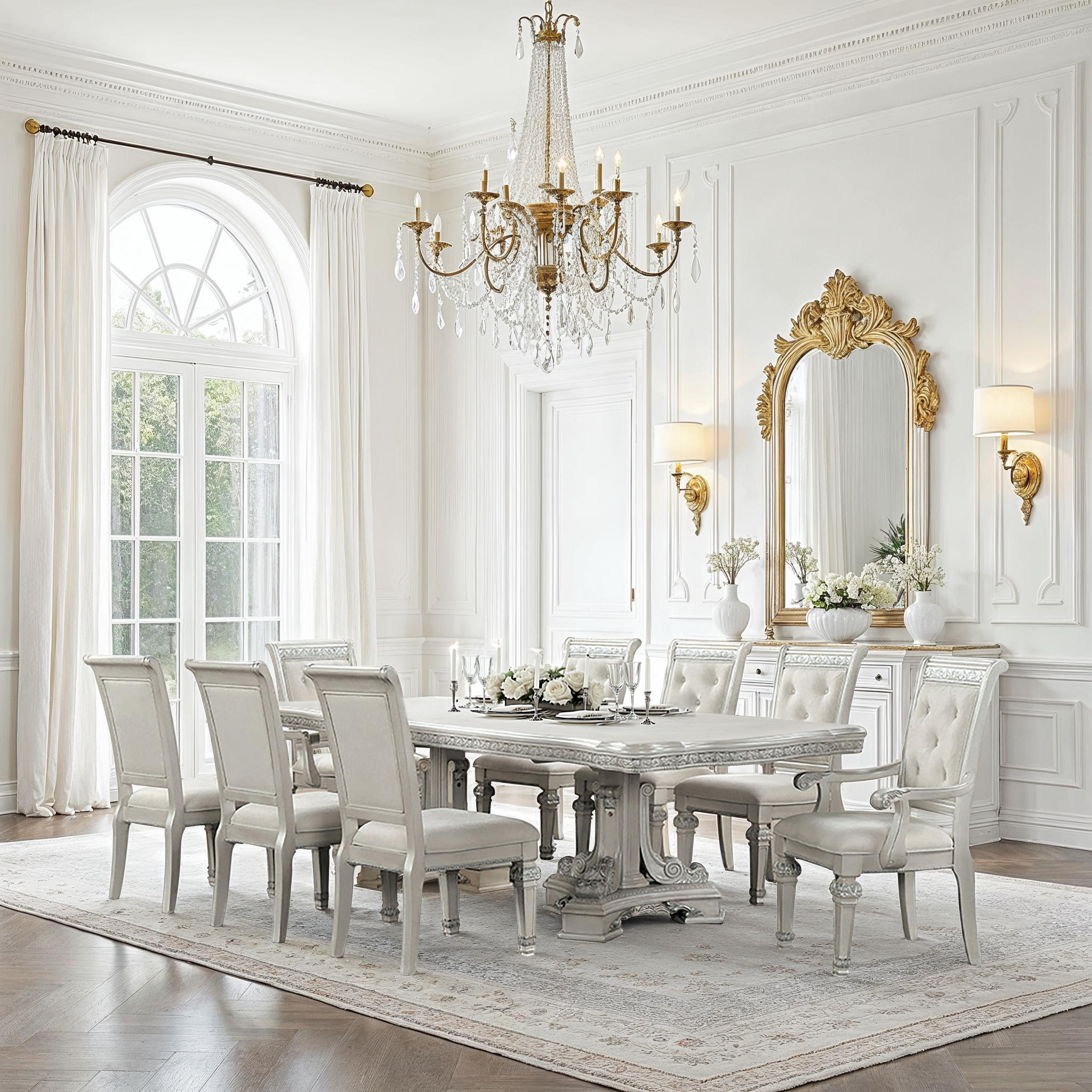 Lucia Di Notte Traditional Dining Set, 7 Pieces