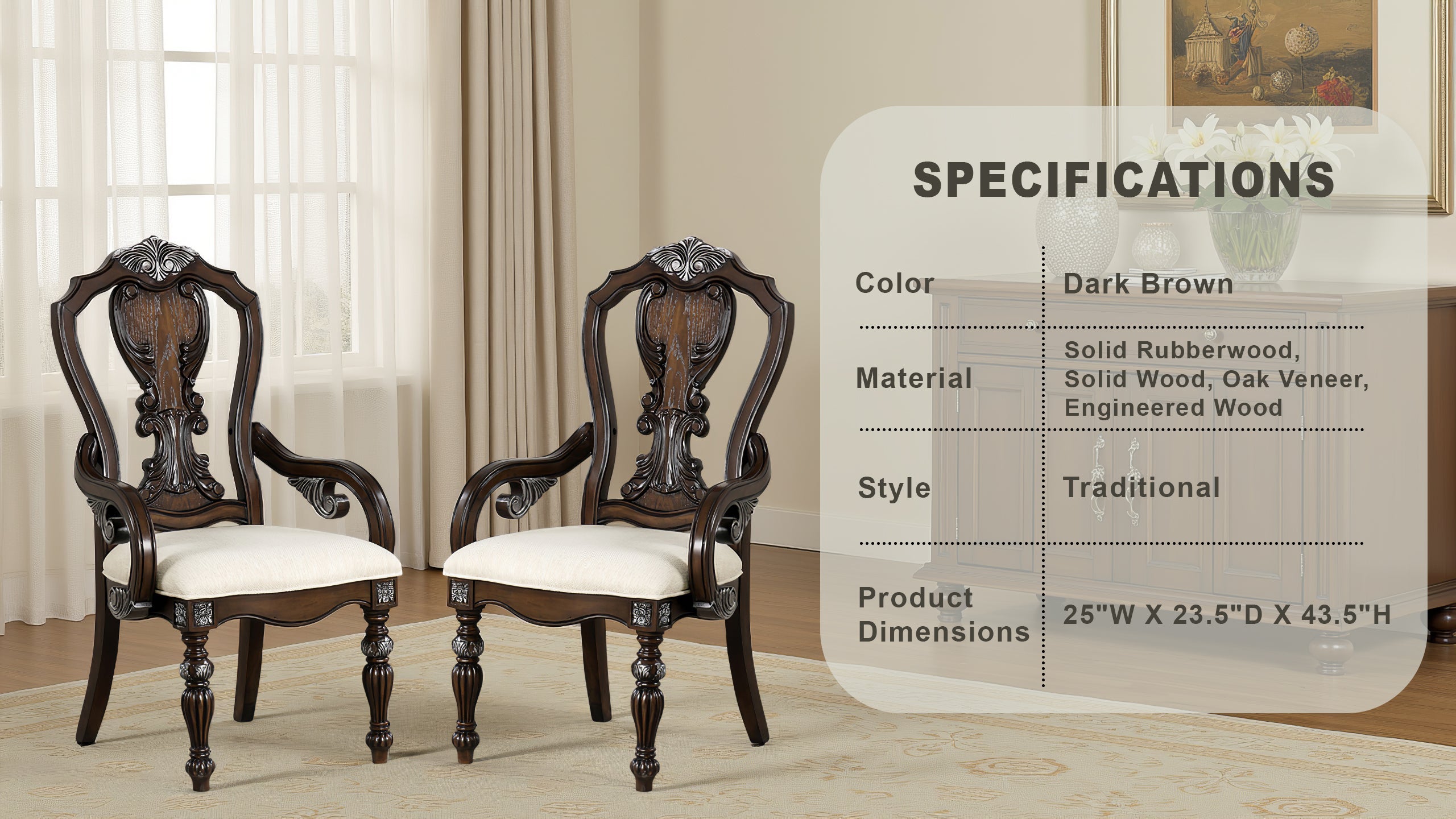 Esplanade Traditional Arm Chair, Set of 2