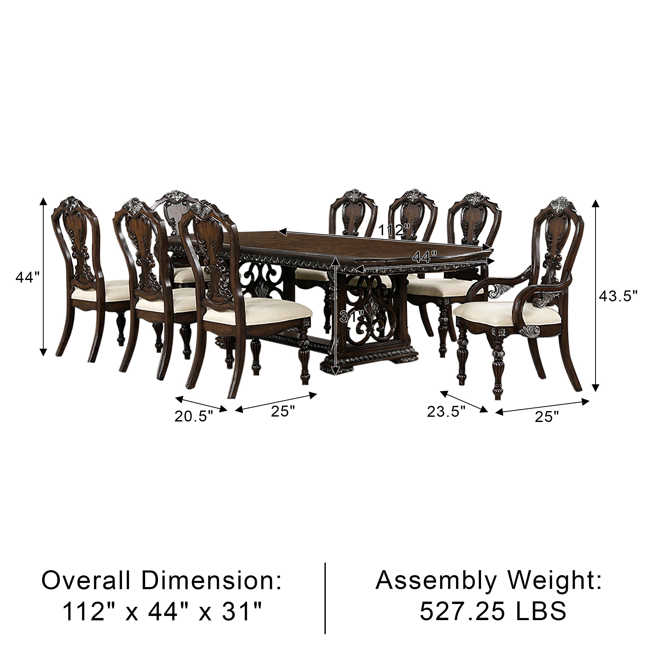 Esplanade Traditional Dining Set, 7 Pieces