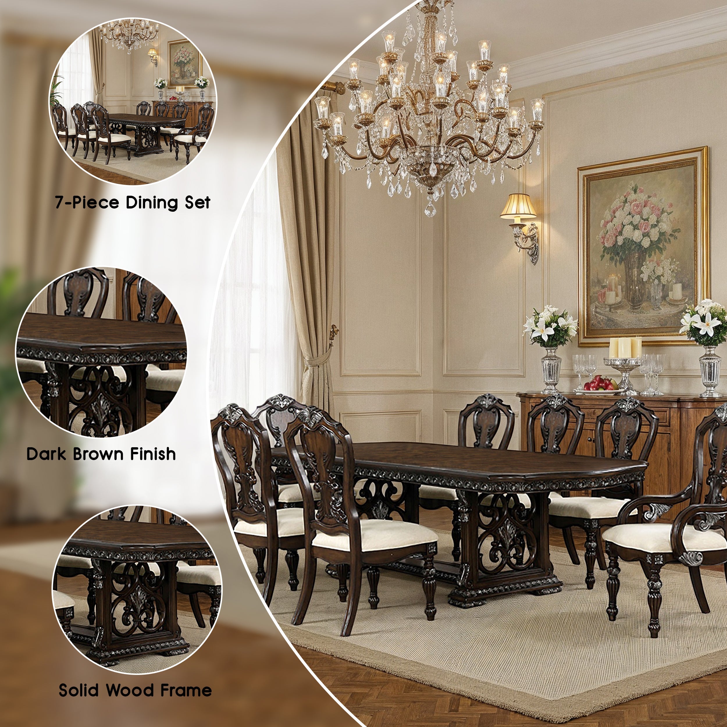 Esplanade Traditional Dining Set, 7 Pieces