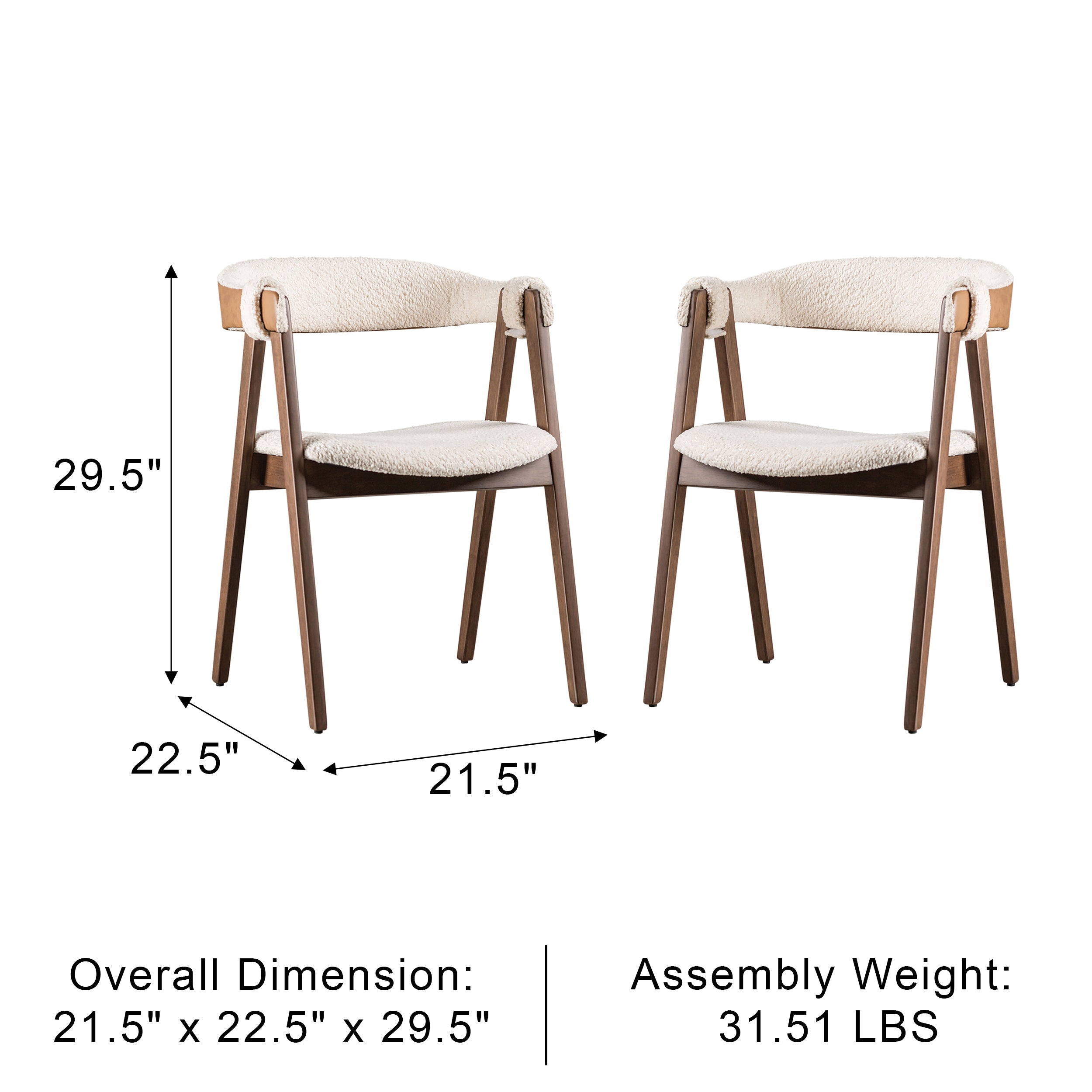 Valken Mid-Century Modern Chair, Set of 2