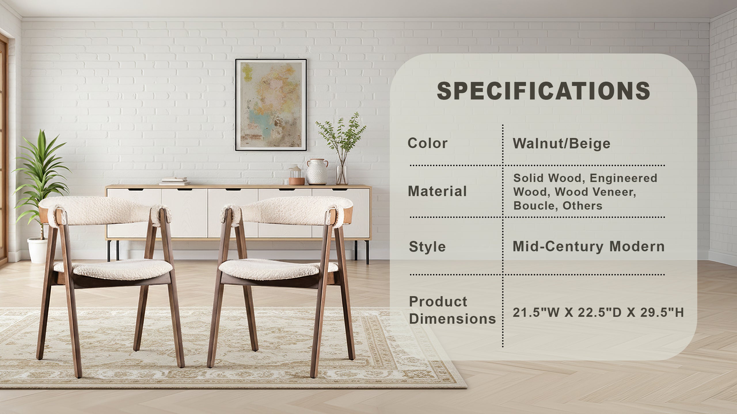 Valken Mid-Century Modern Chair, Set of 2