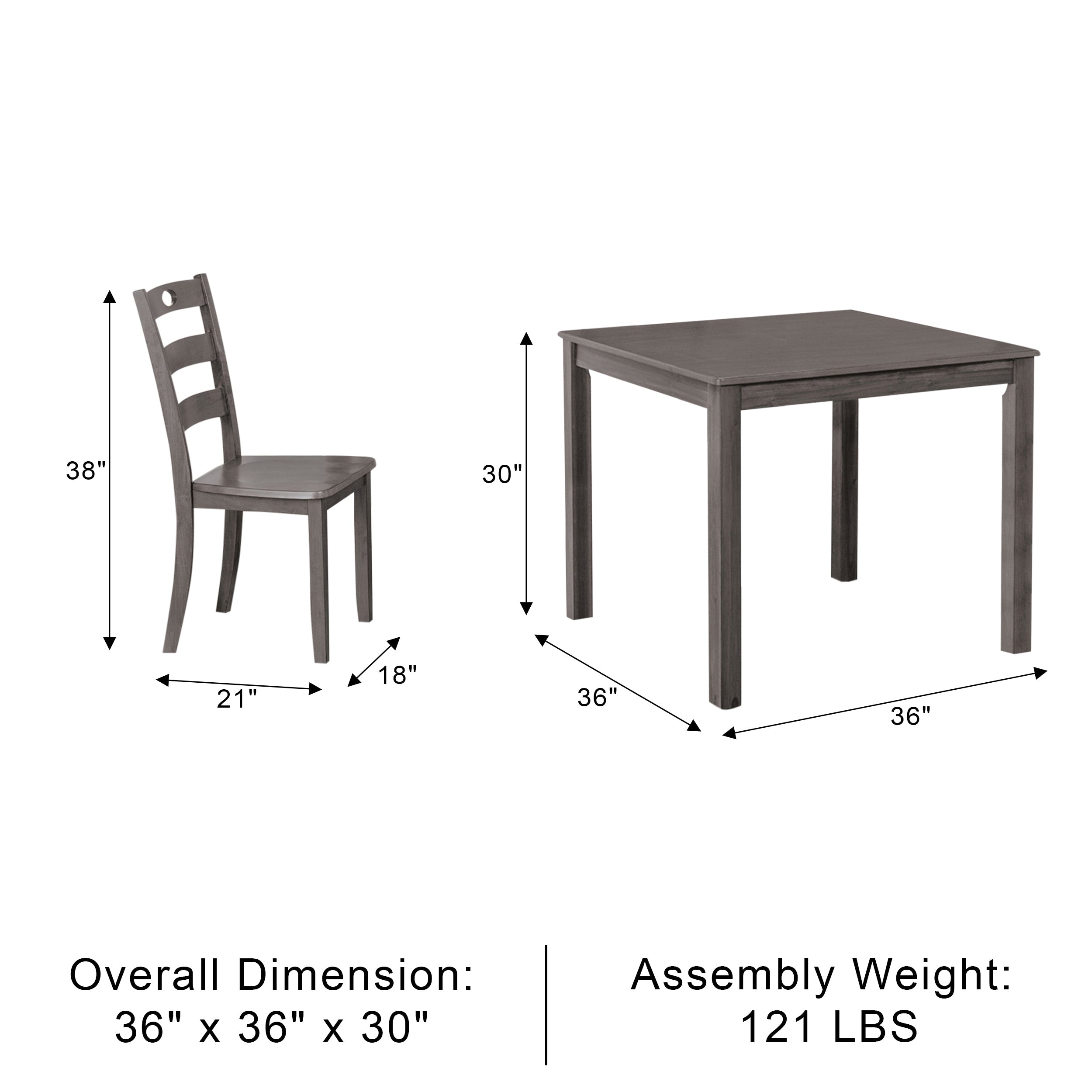 Wexton Transitional Dining Set, 5 Pieces