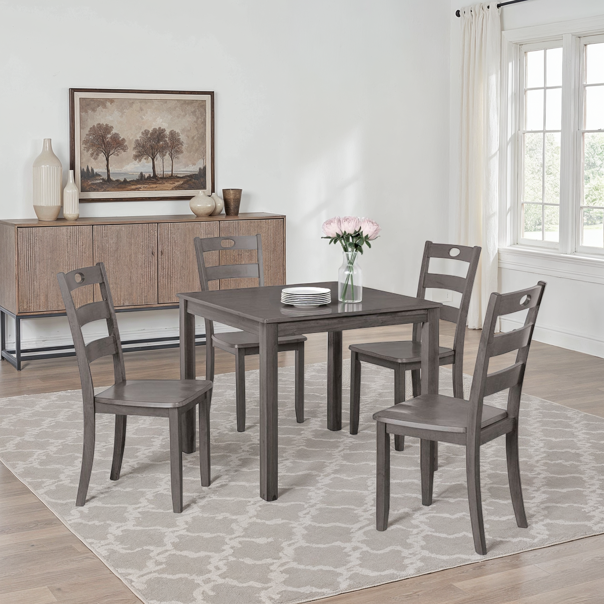 Wexton Transitional Dining Set, 5 Pieces