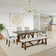 Alvone Rustic Dining Set, 6 Pieces