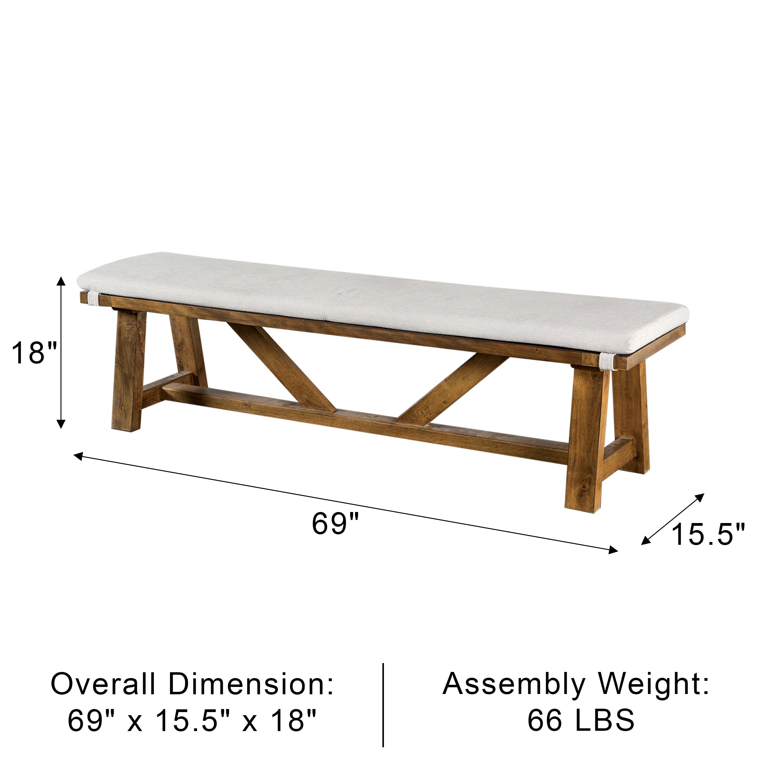 Alvone Rustic Bench