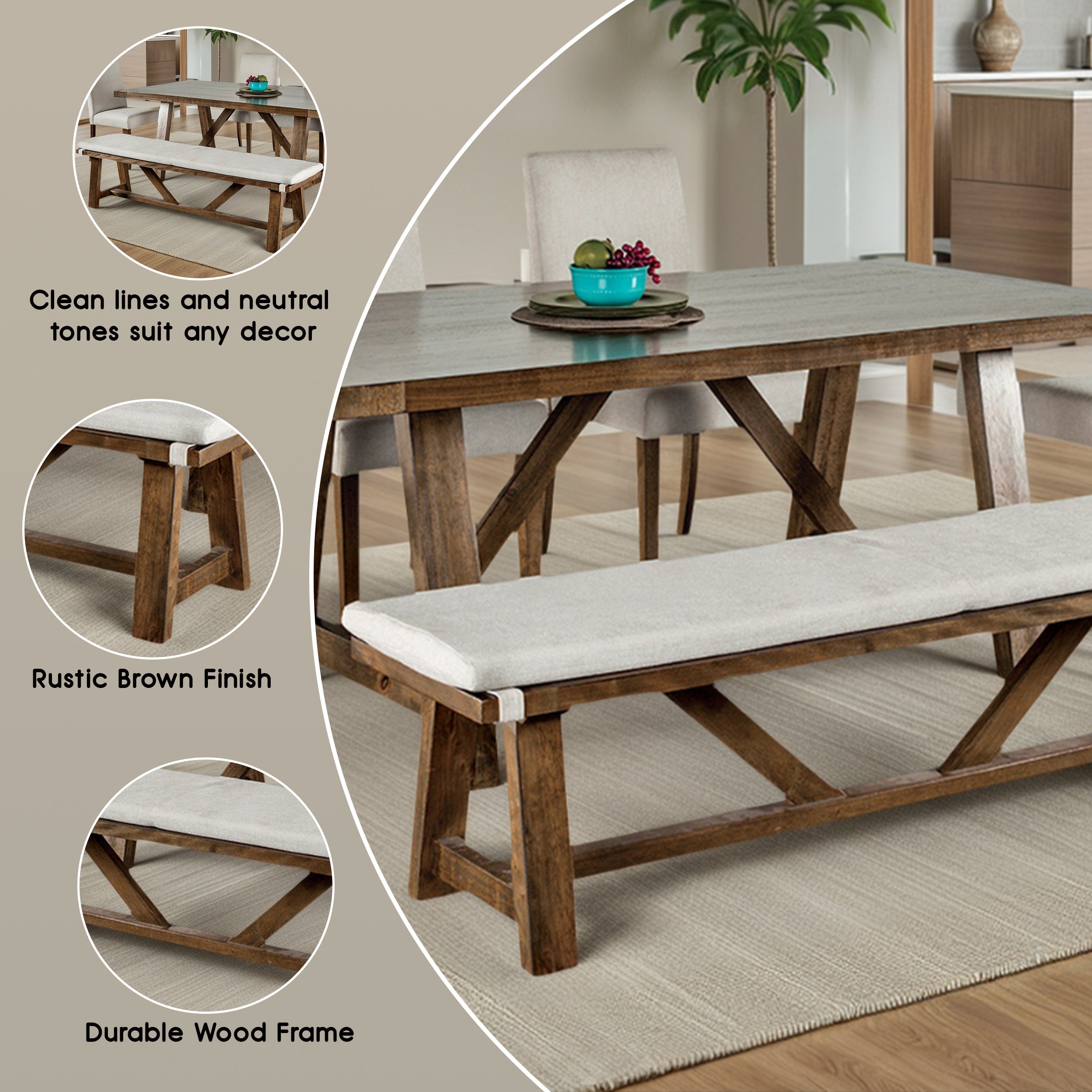 Alvone Rustic Bench