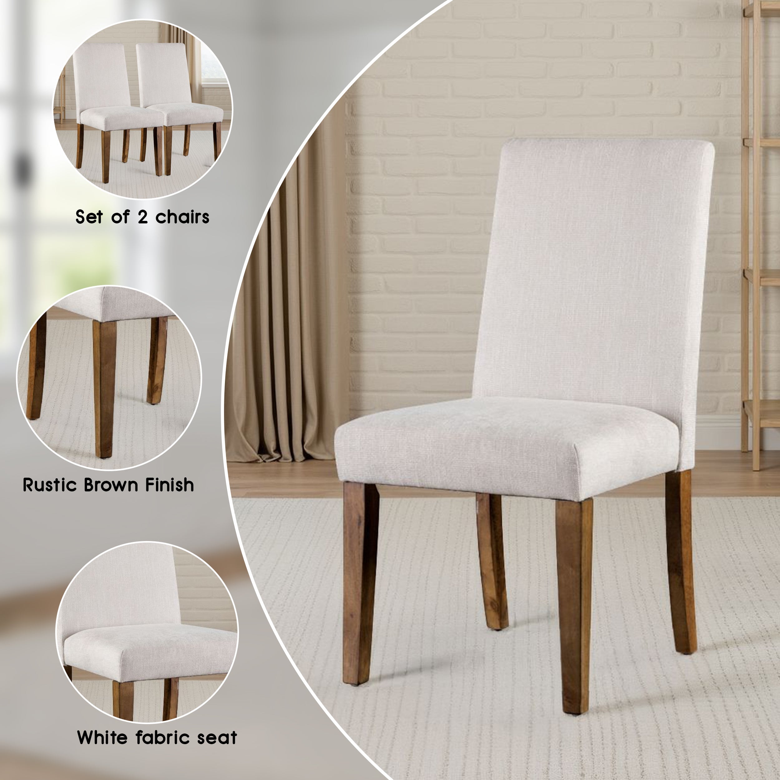 Alvone Rustic Dining Chair, Set of 2