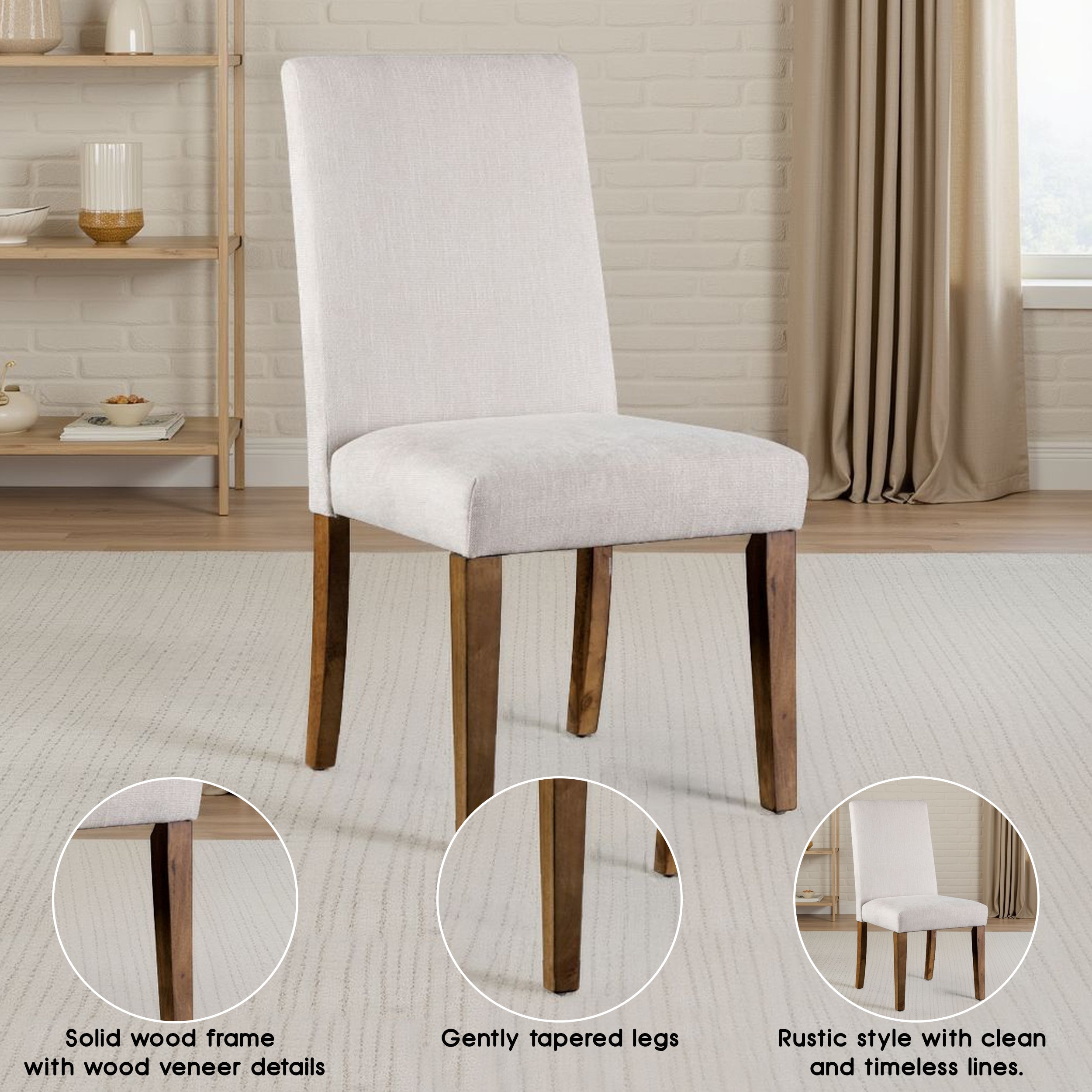 Alvone Rustic Dining Chair, Set of 2