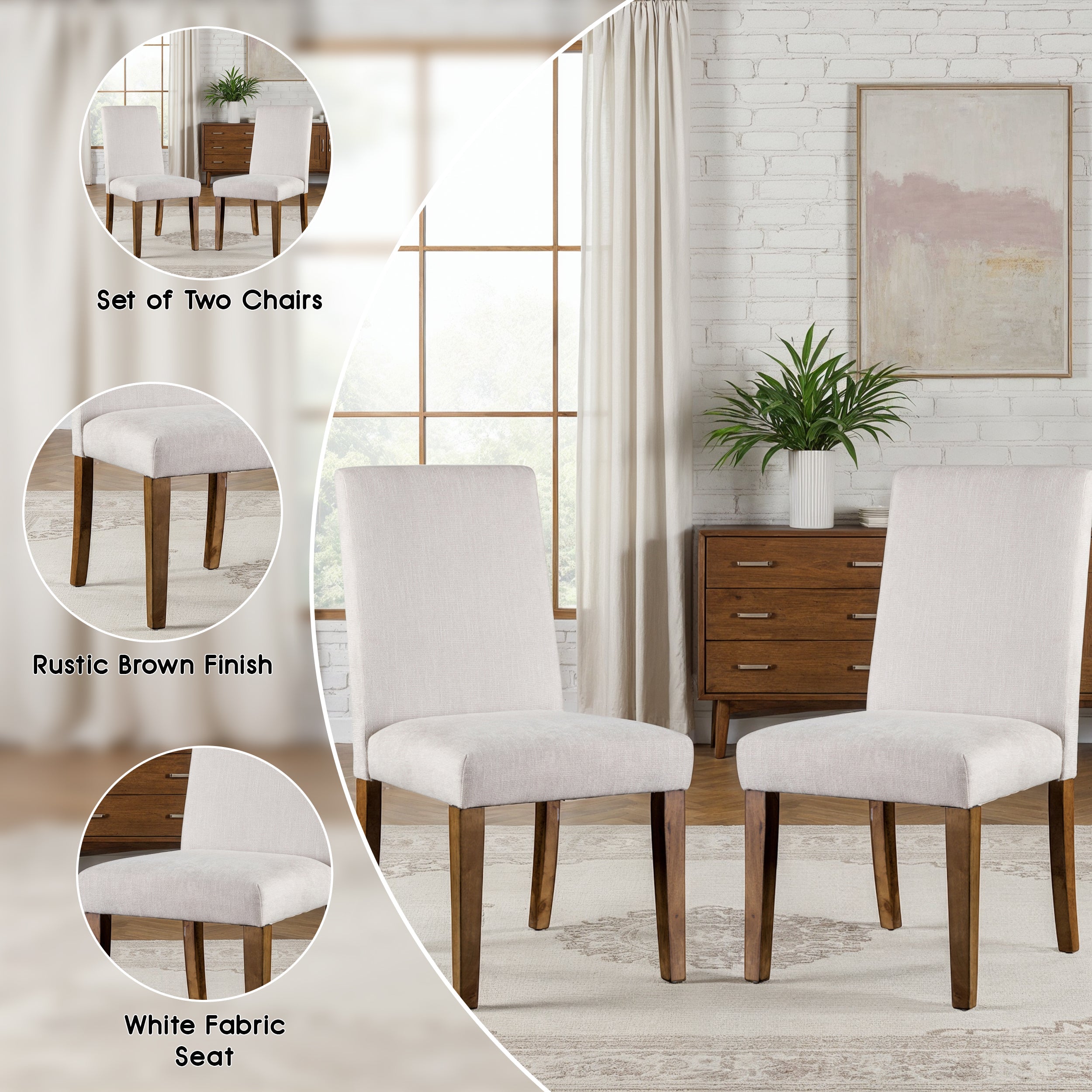 Alvone Rustic Dining Chair, Set of 2