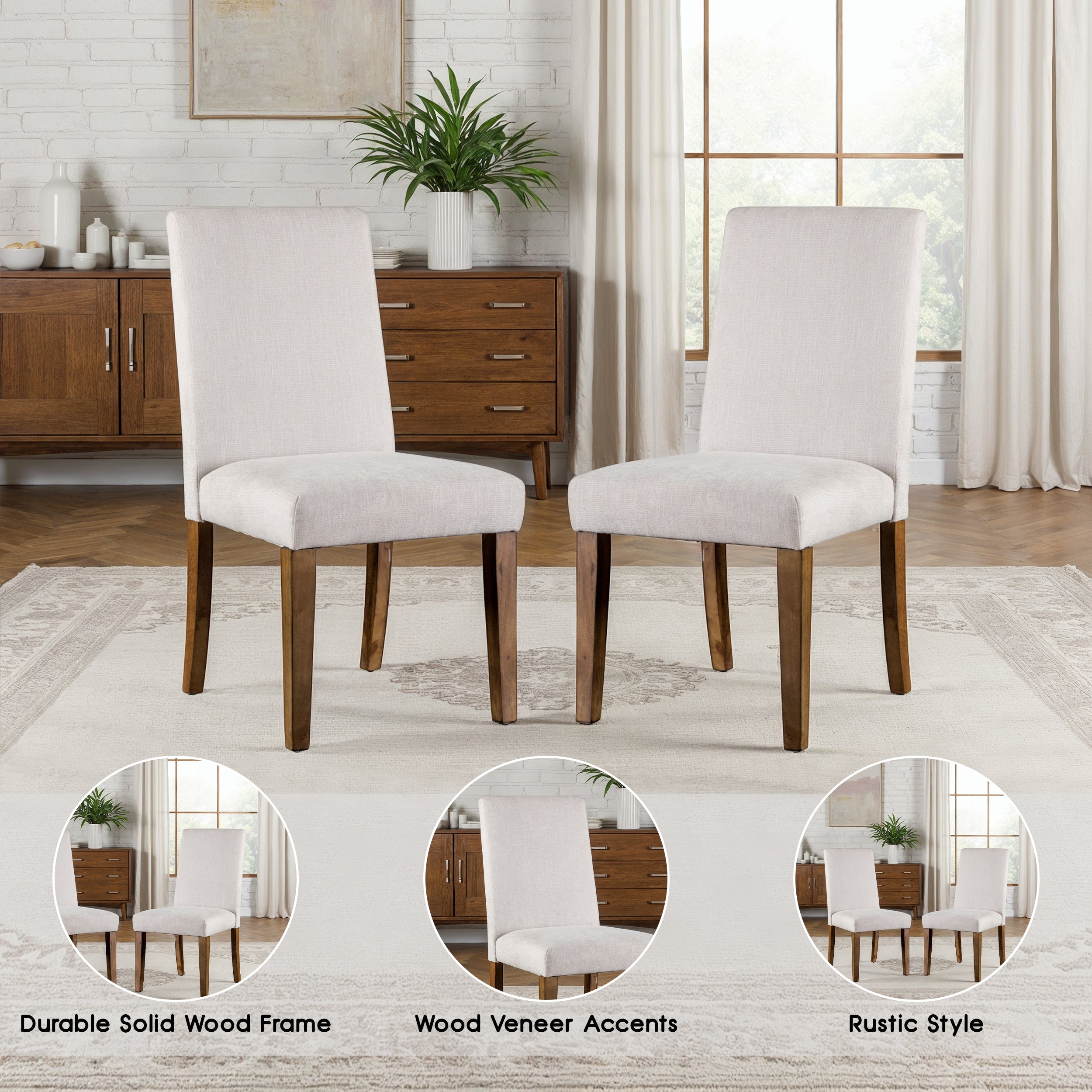 Alvone Rustic Dining Chair, Set of 2