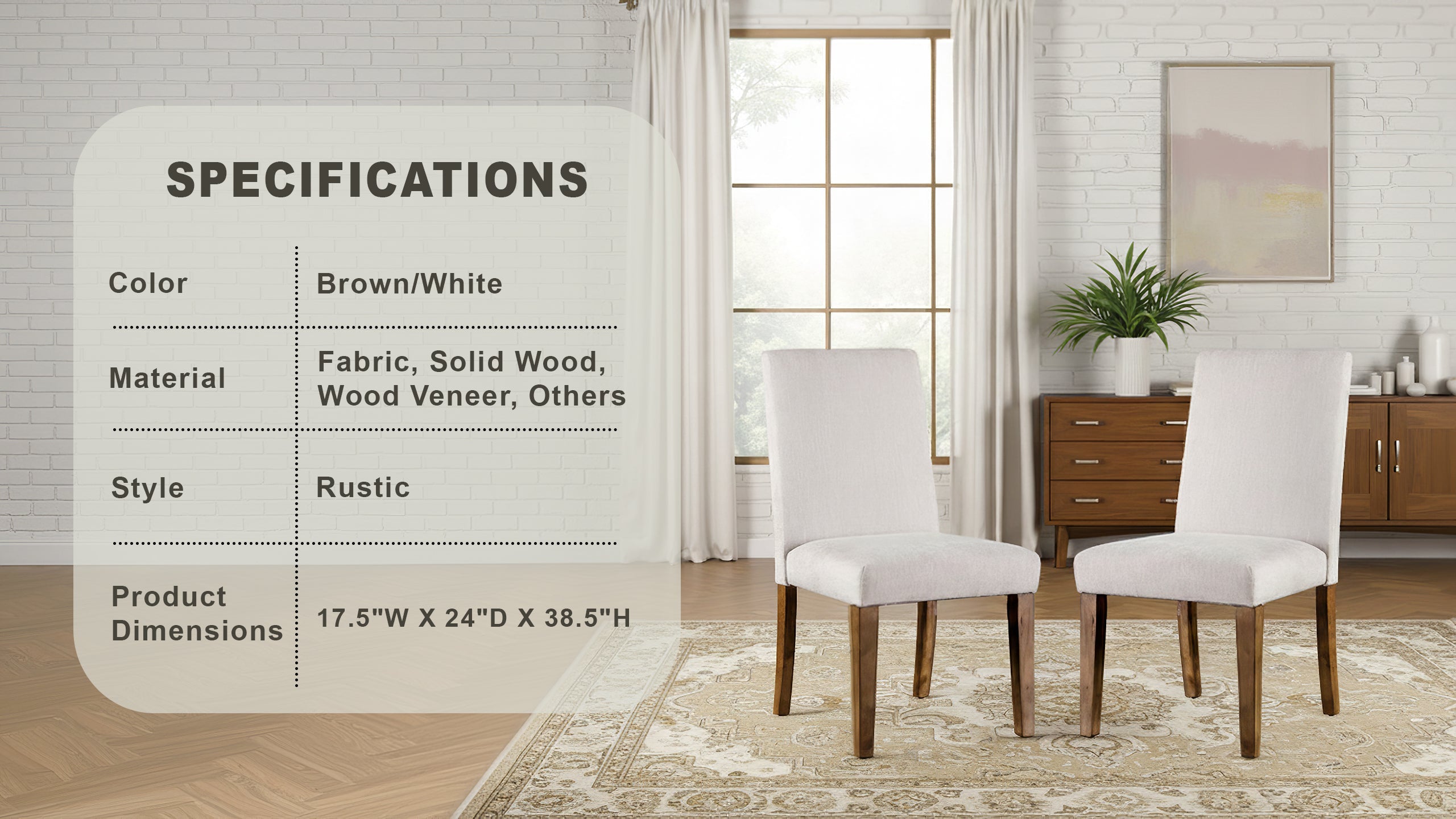 Alvone Rustic Dining Chair, Set of 2