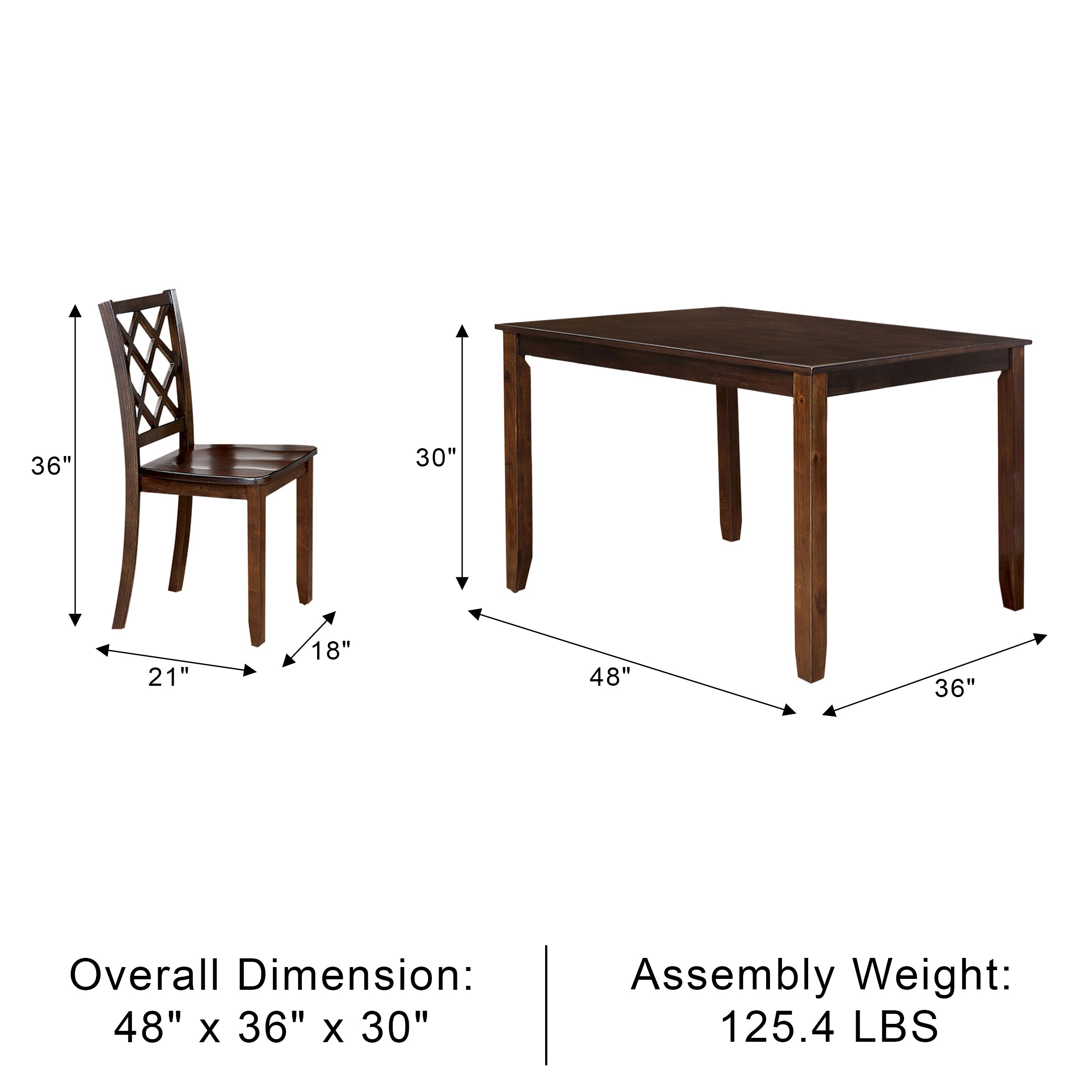 Daleford Transitional Dining Set, 5 Pieces