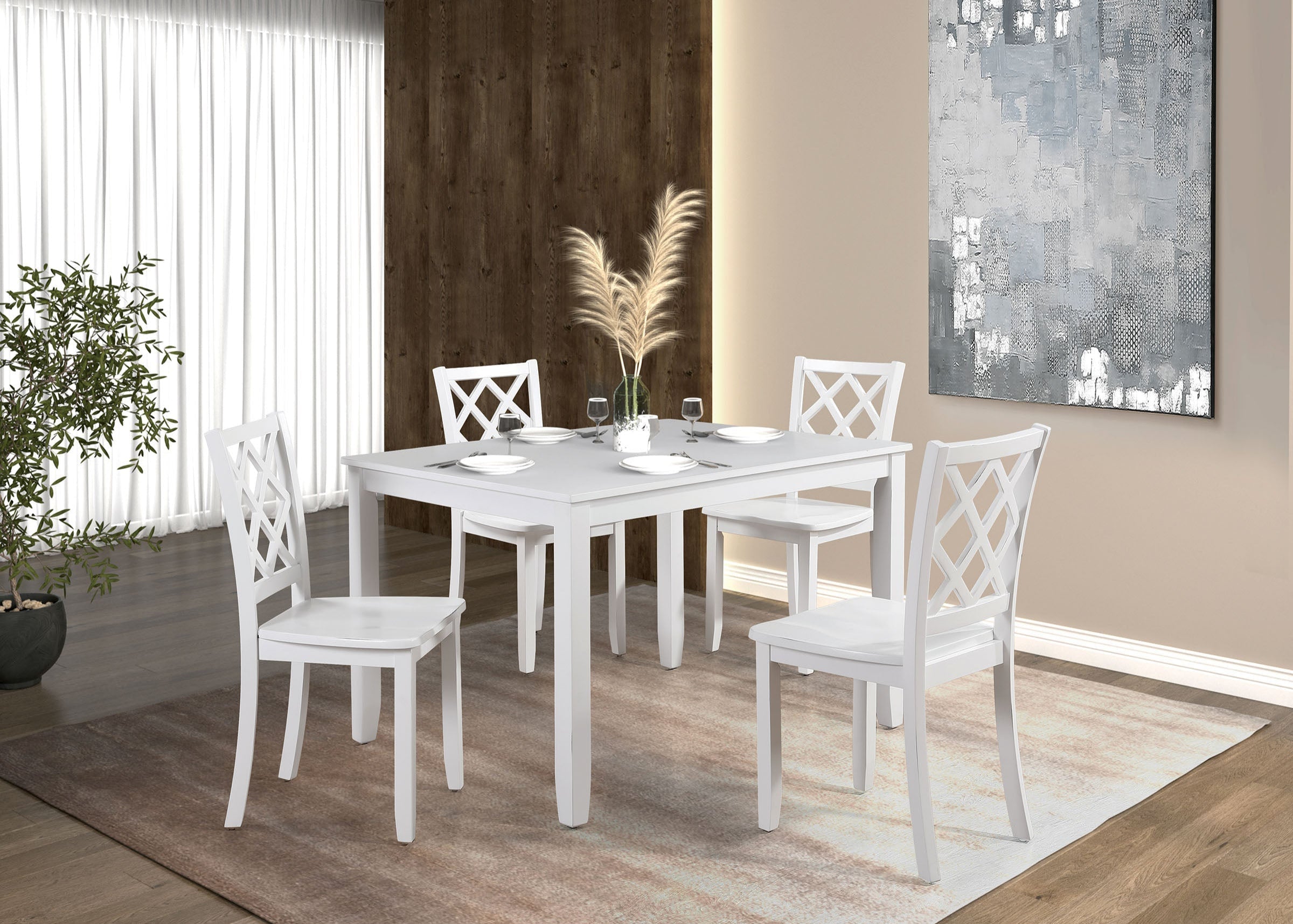 Chateau White Dining Table and Chair Set