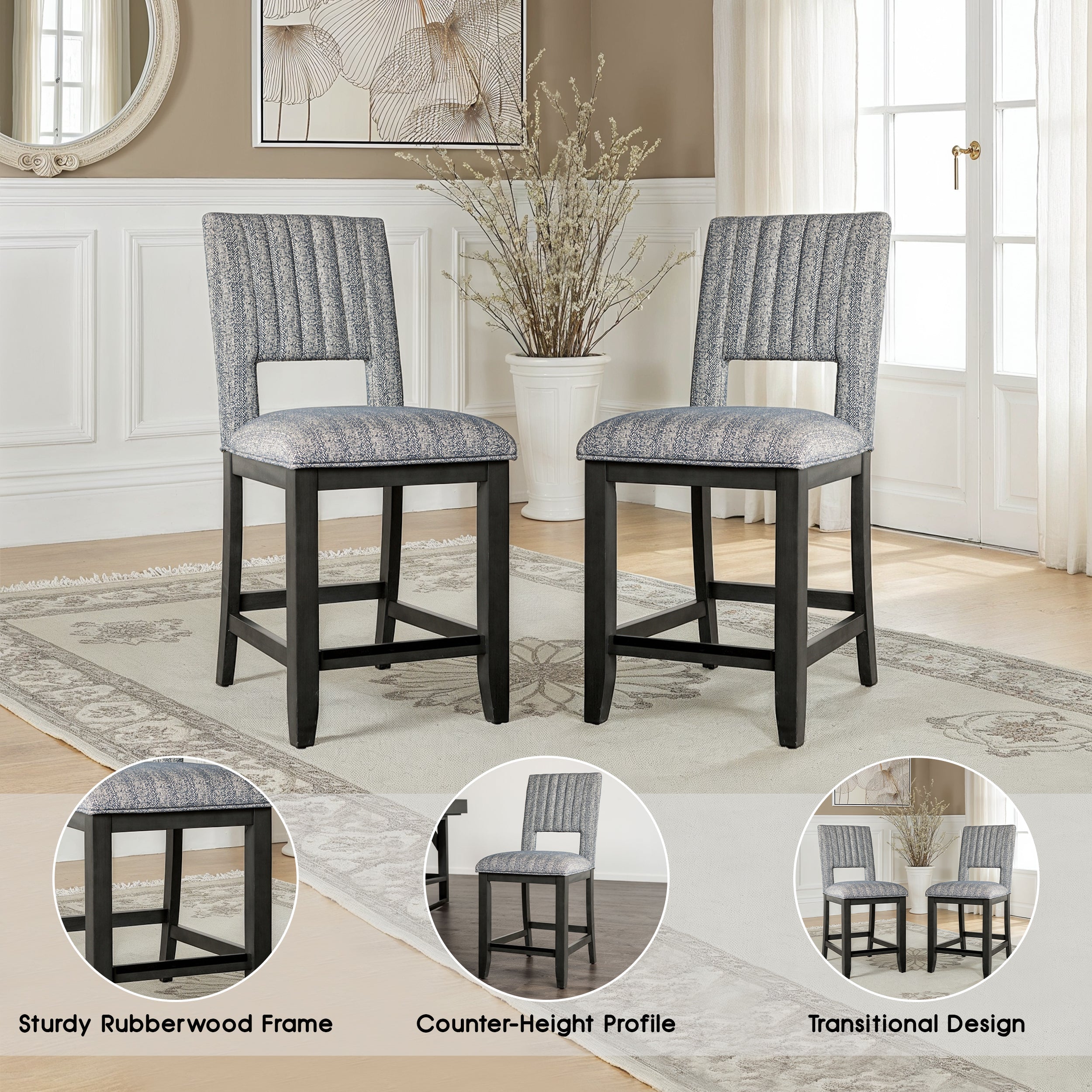 Alverton Transitional Chair, Set of 2