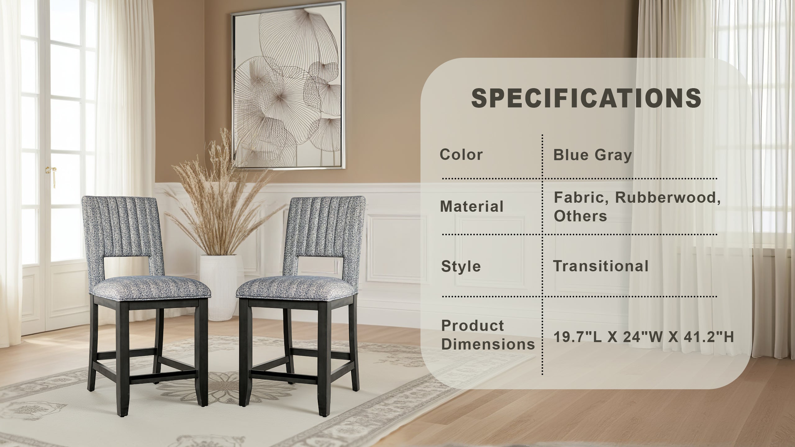 Alverton Transitional Chair, Set of 2