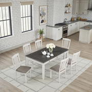 Castora Rustic Farmhouse Dining Set, 7 Pieces