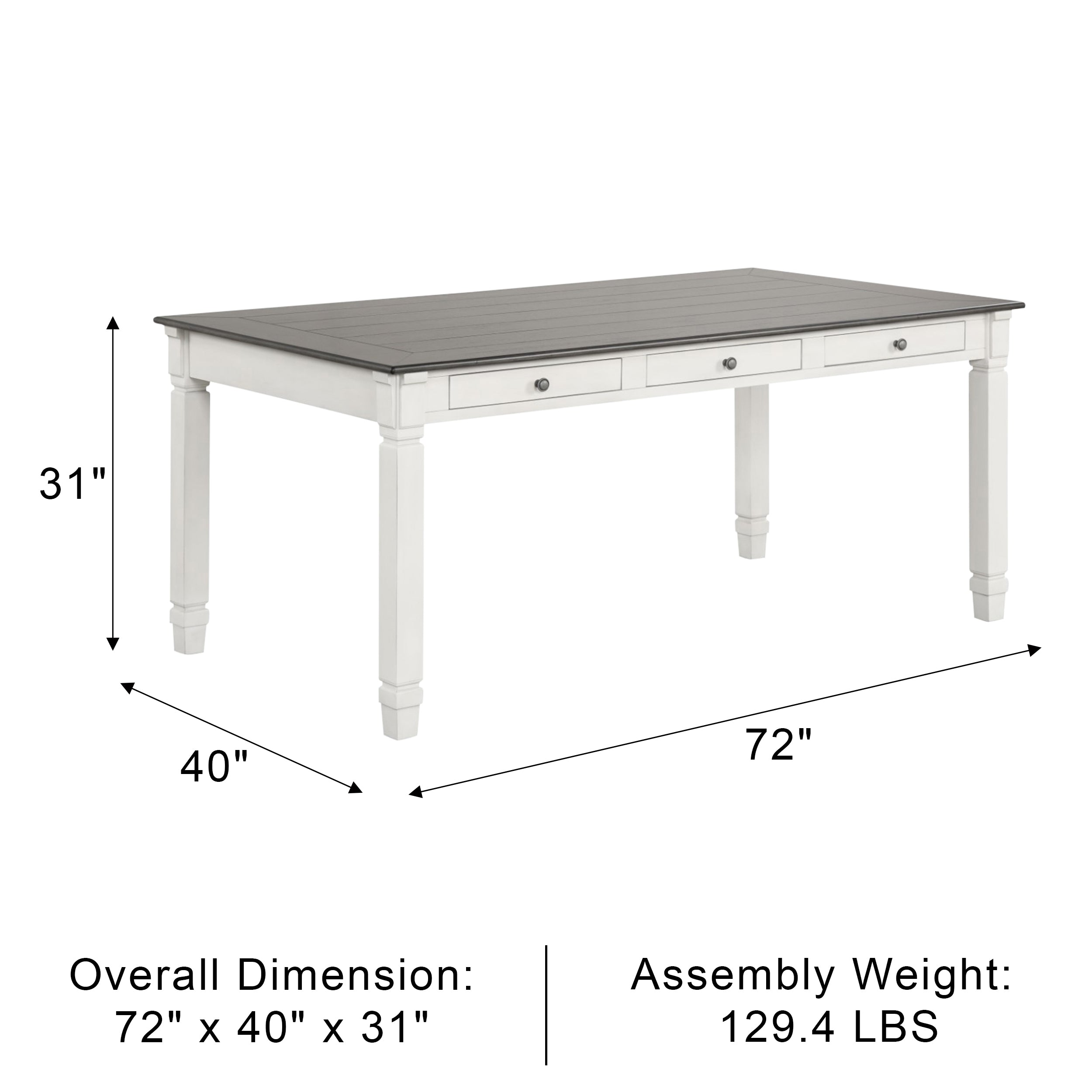 Castora Rustic Farmhouse Dining Table