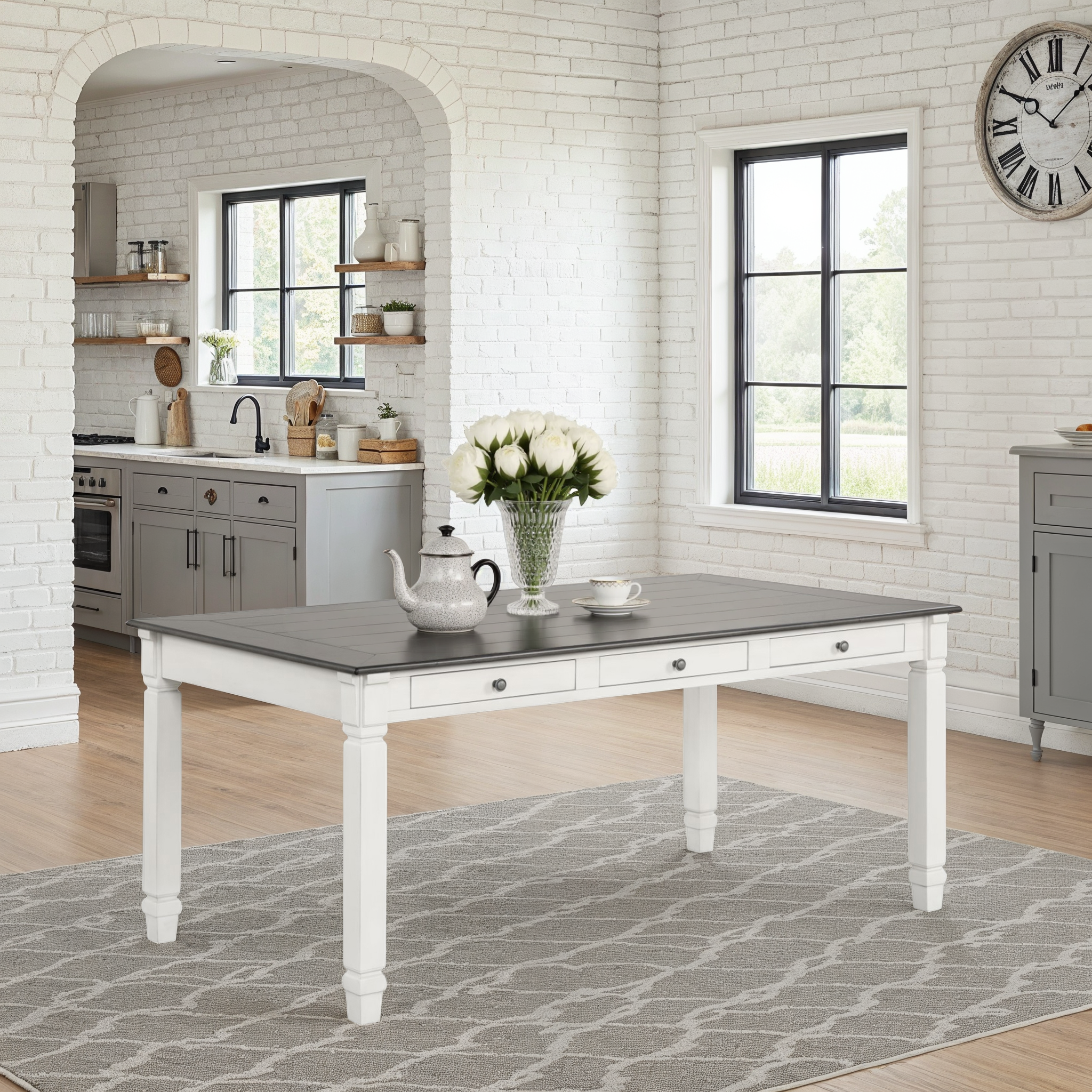 Castora Rustic Farmhouse Dining Table
