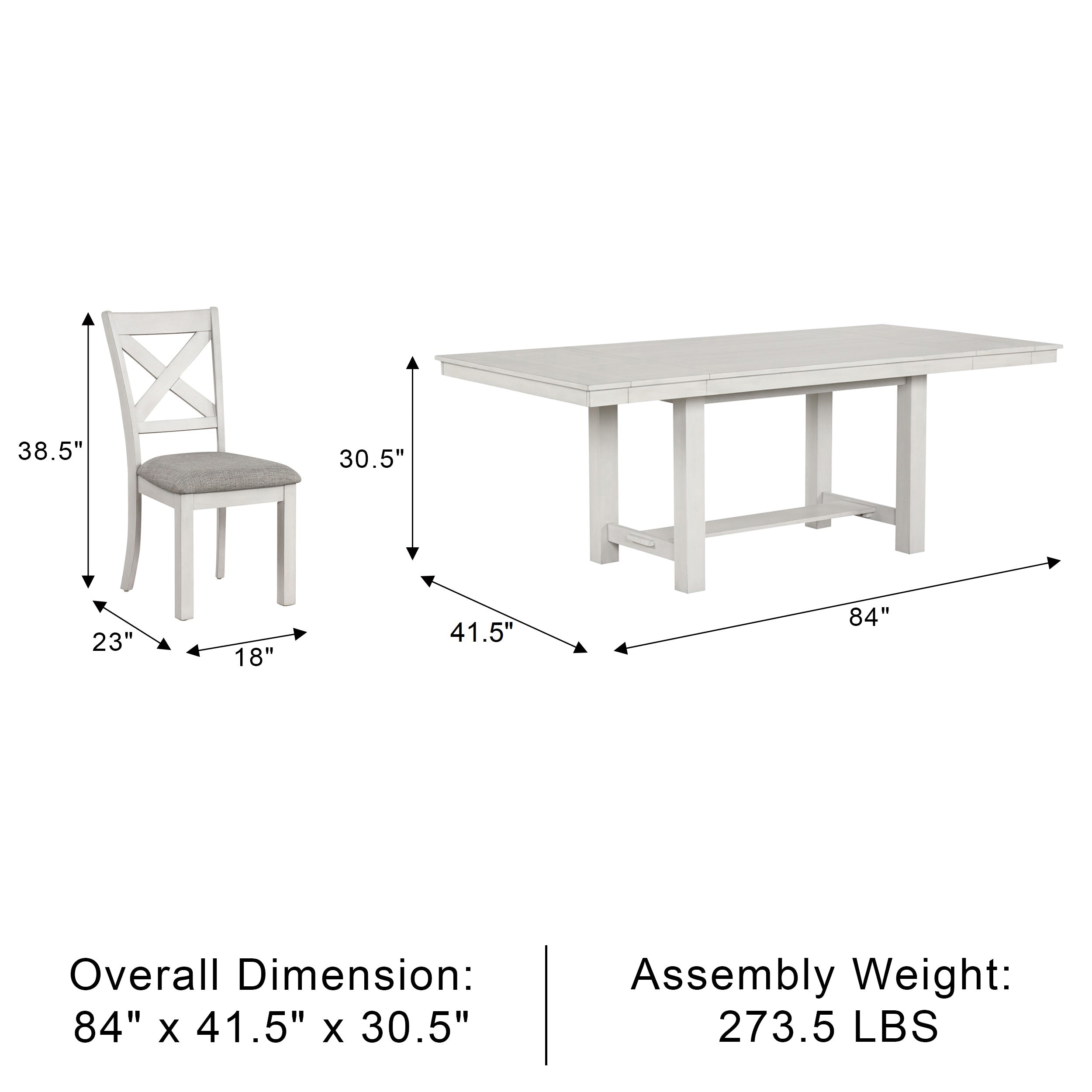 Bellferri Rustic Farmhouse Dining Set, 7 Pieces