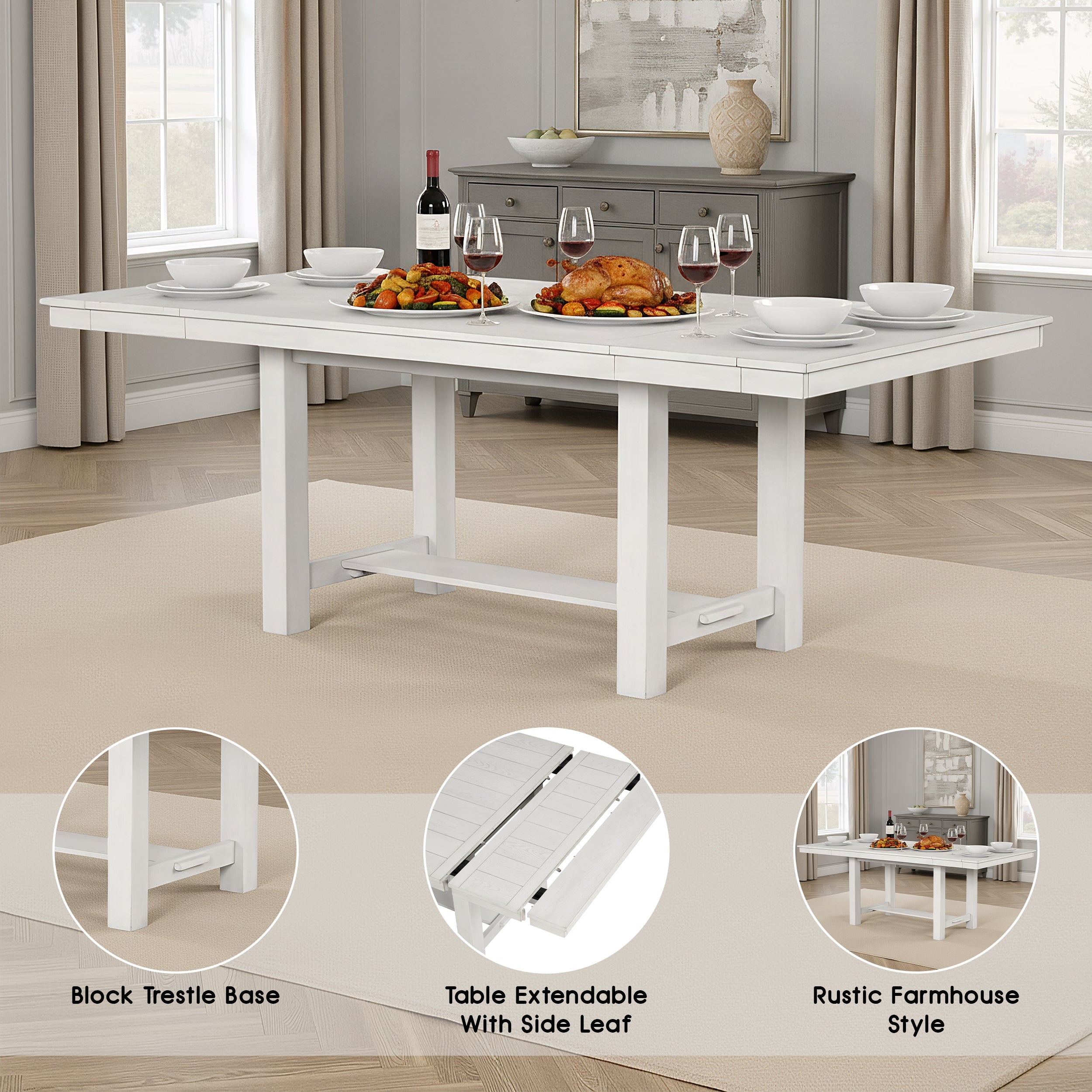 Bellferri Rustic Farmhouse Dining Table