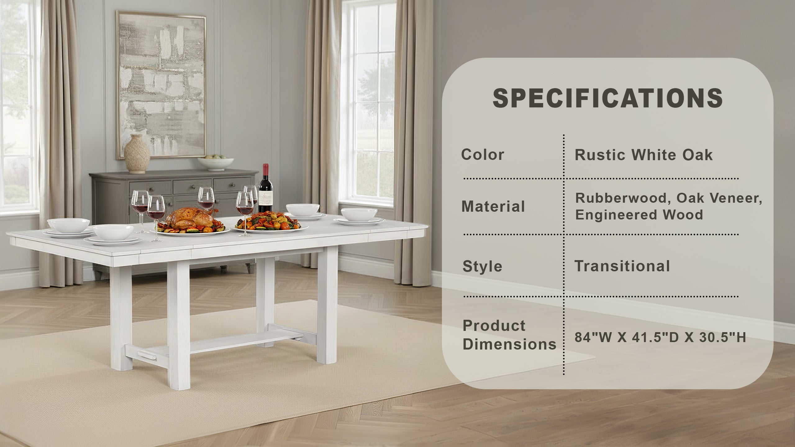 Bellferri Rustic Farmhouse Dining Table