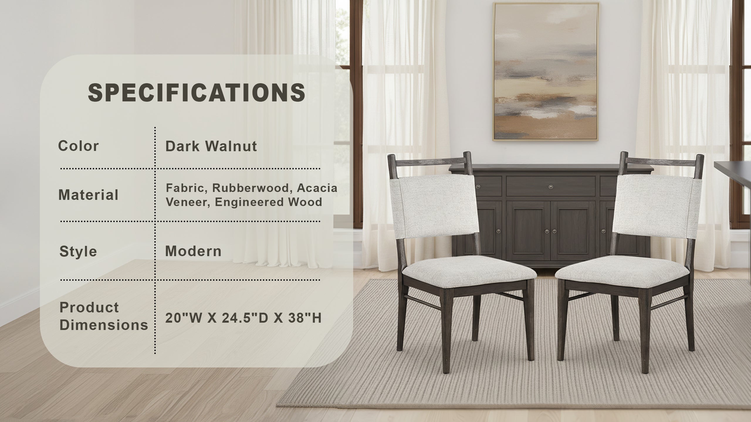 Clarendon Modern Chair, Set of 2