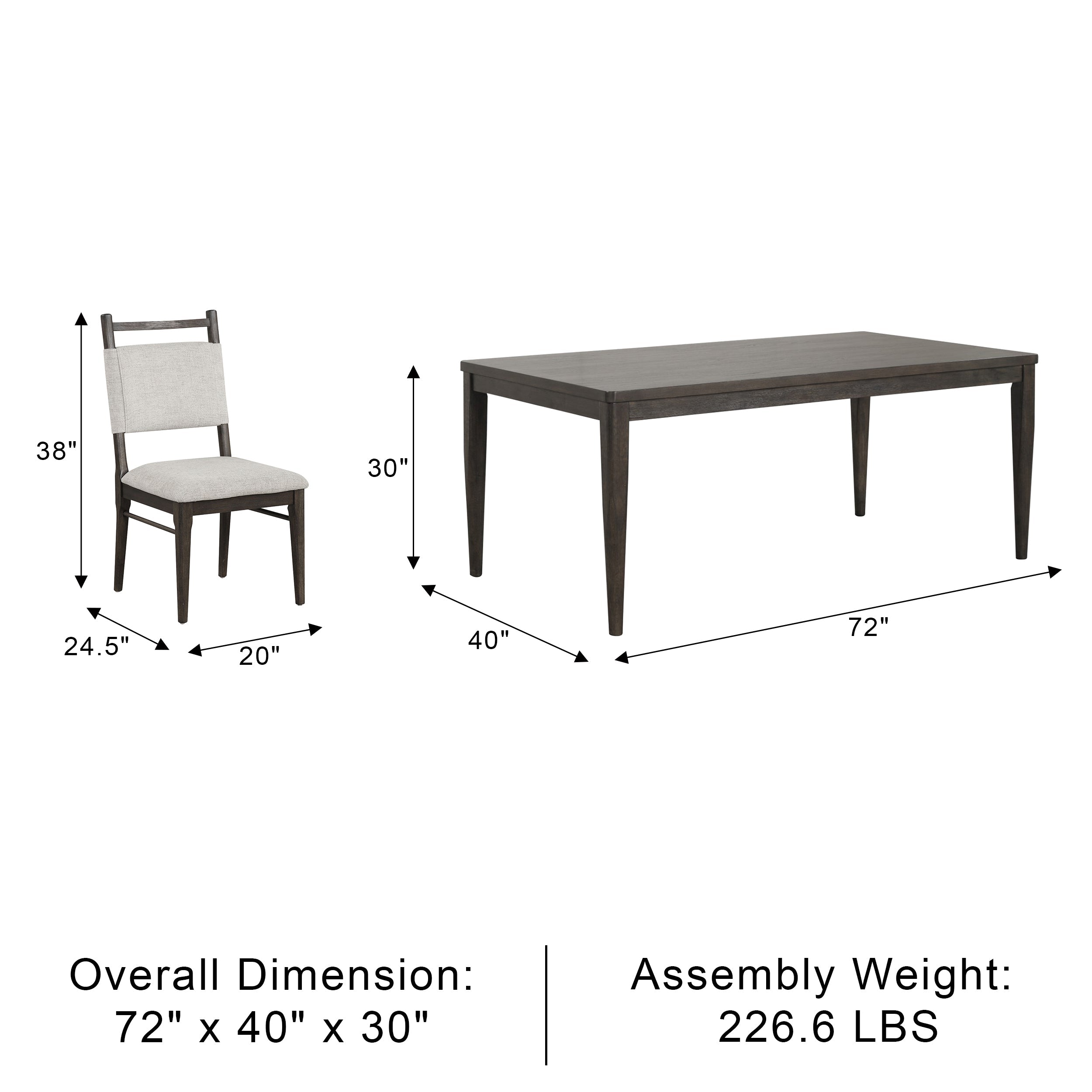Clarendon Modern Dining Set, 7 Pieces