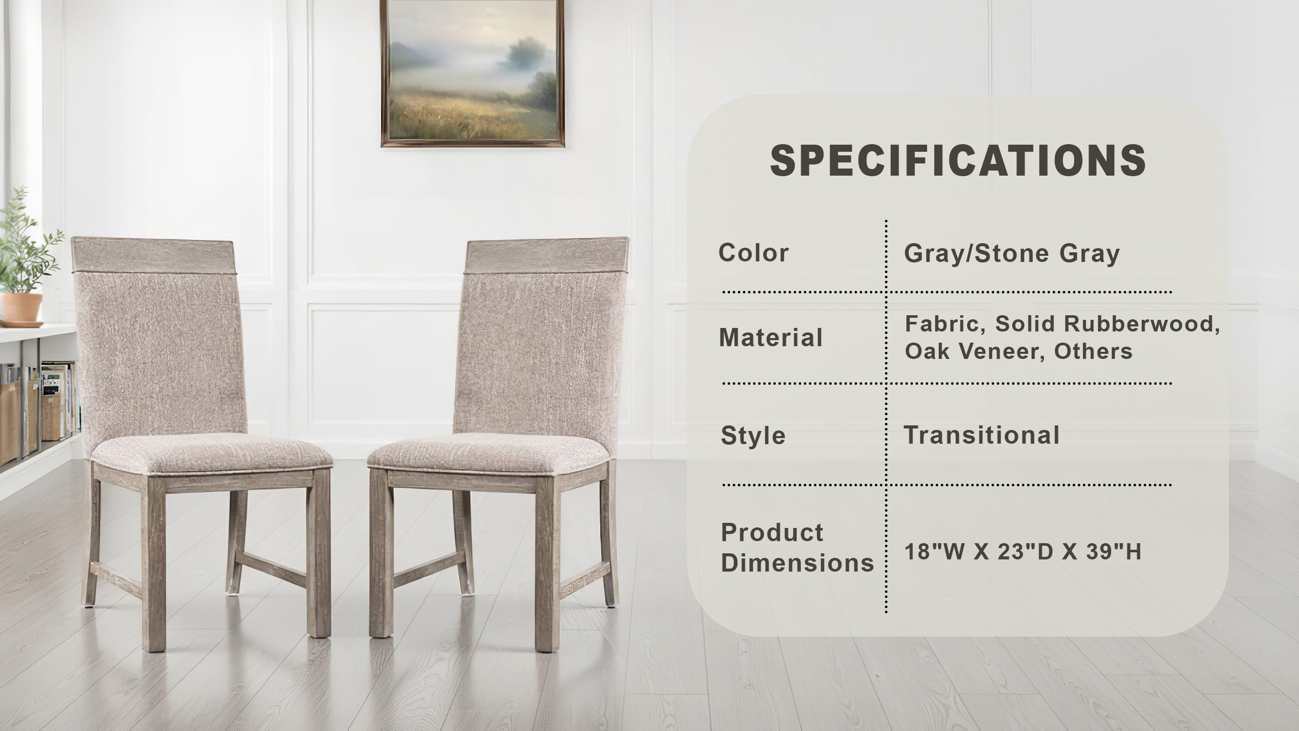 Duralis Transitional Chair, Set of 2