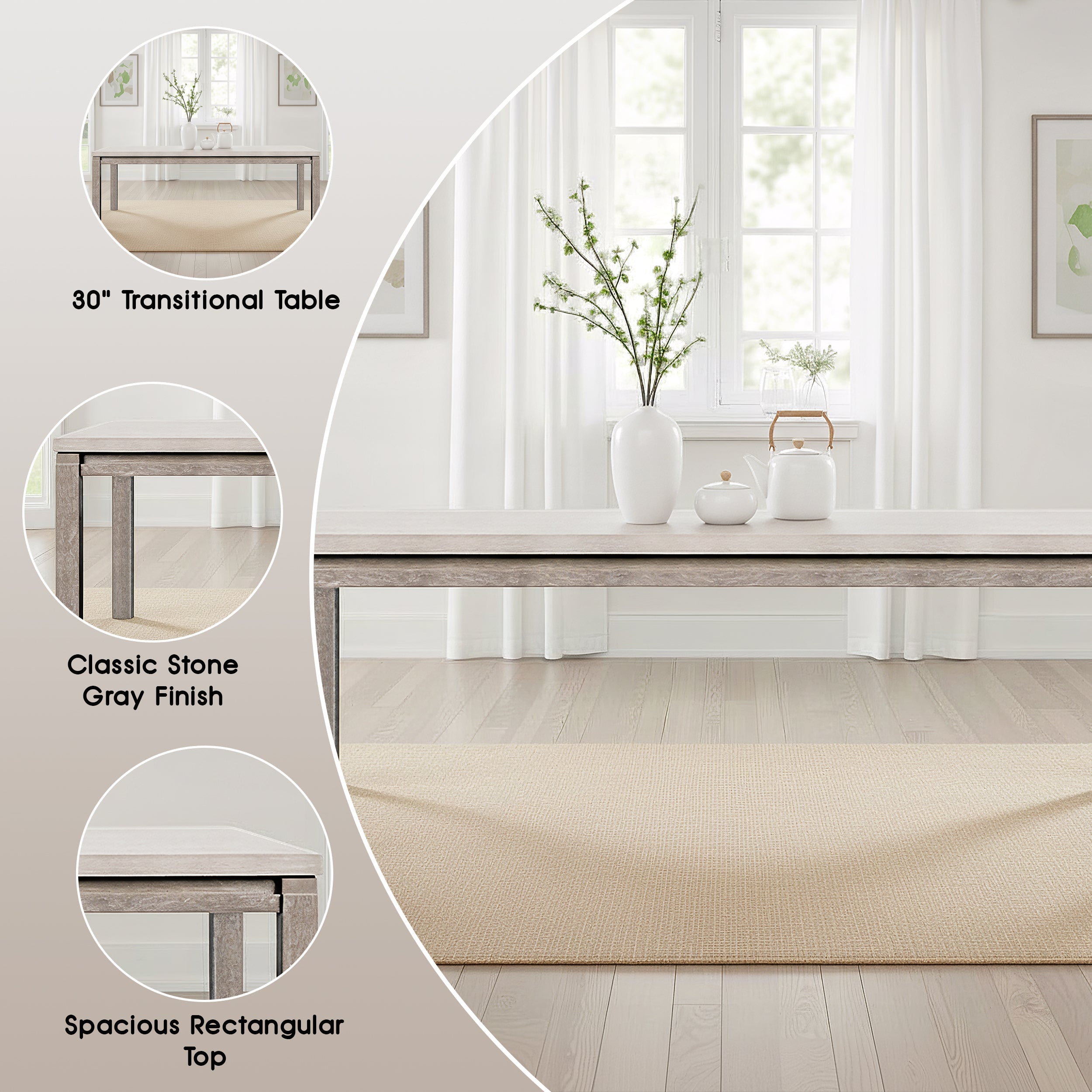 Duralis Transitional Dining Table