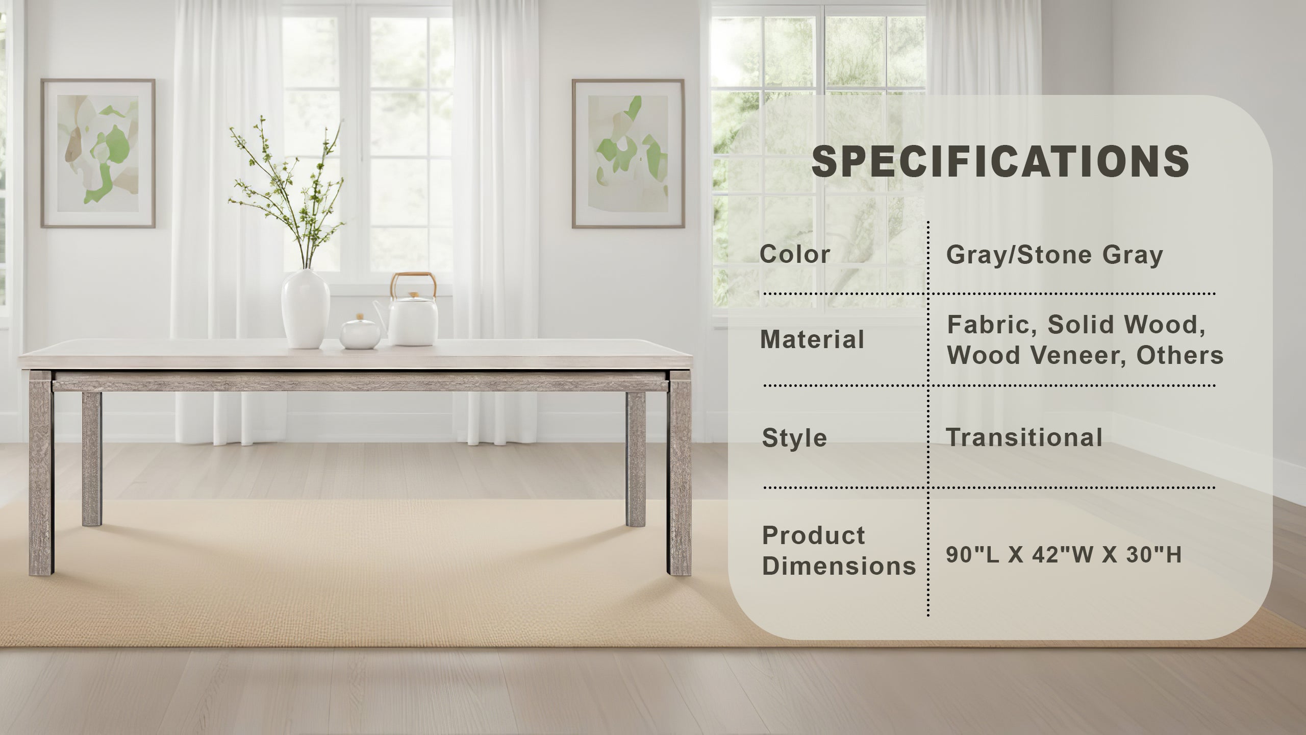 Duralis Transitional Dining Table