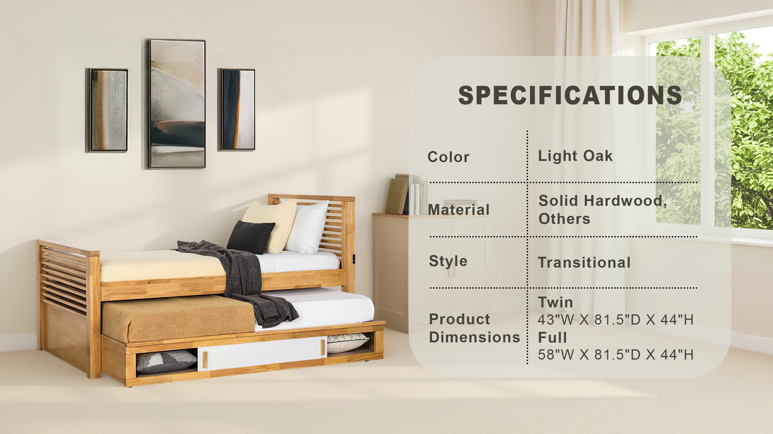 Mapleton Transitional Captain Bed