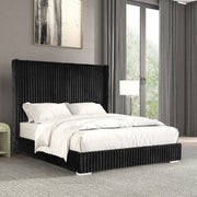 Santorini Modern Contemporary Fur Chenille Fabric Minimalist Platform Bed