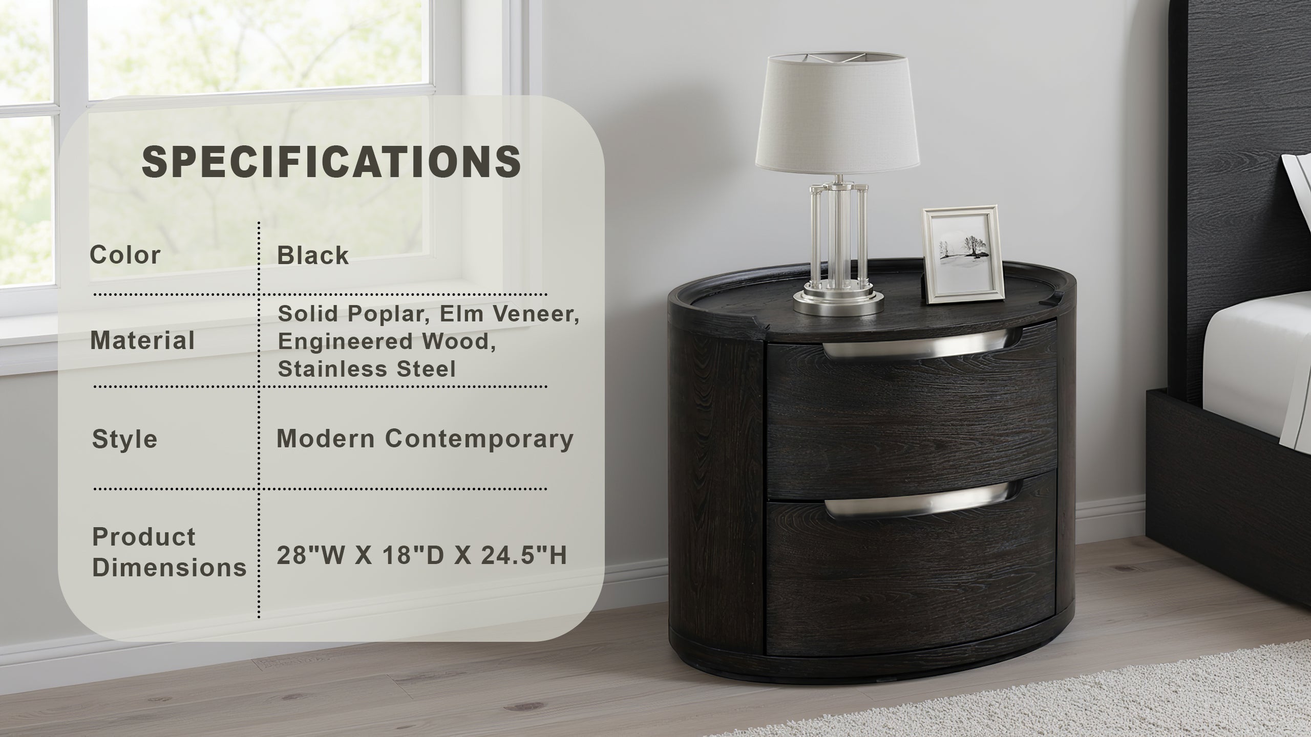 Wentworth Modern Contemporary Nightstand