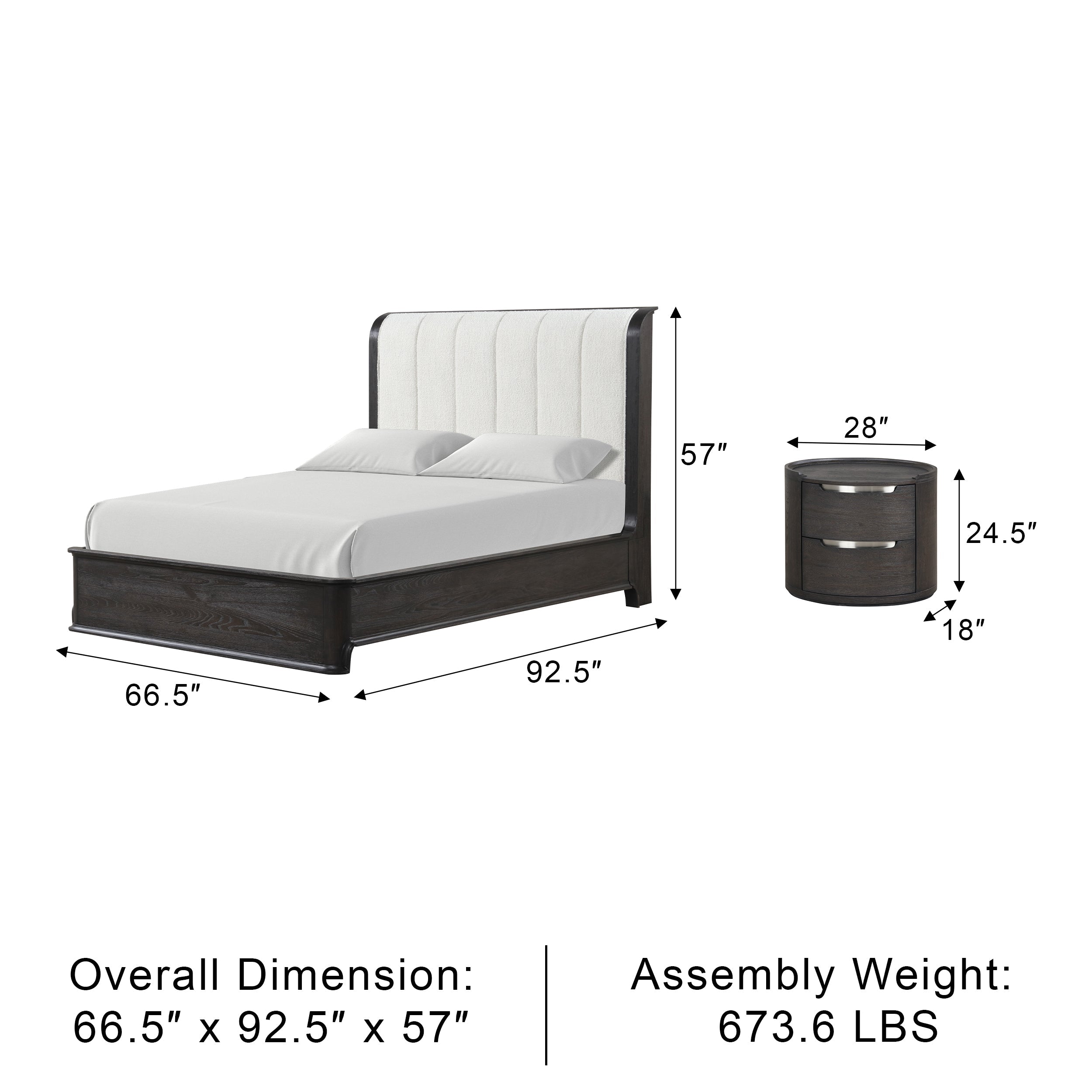Wentworth Modern Contemporary Bedroom Set, 5 Pieces