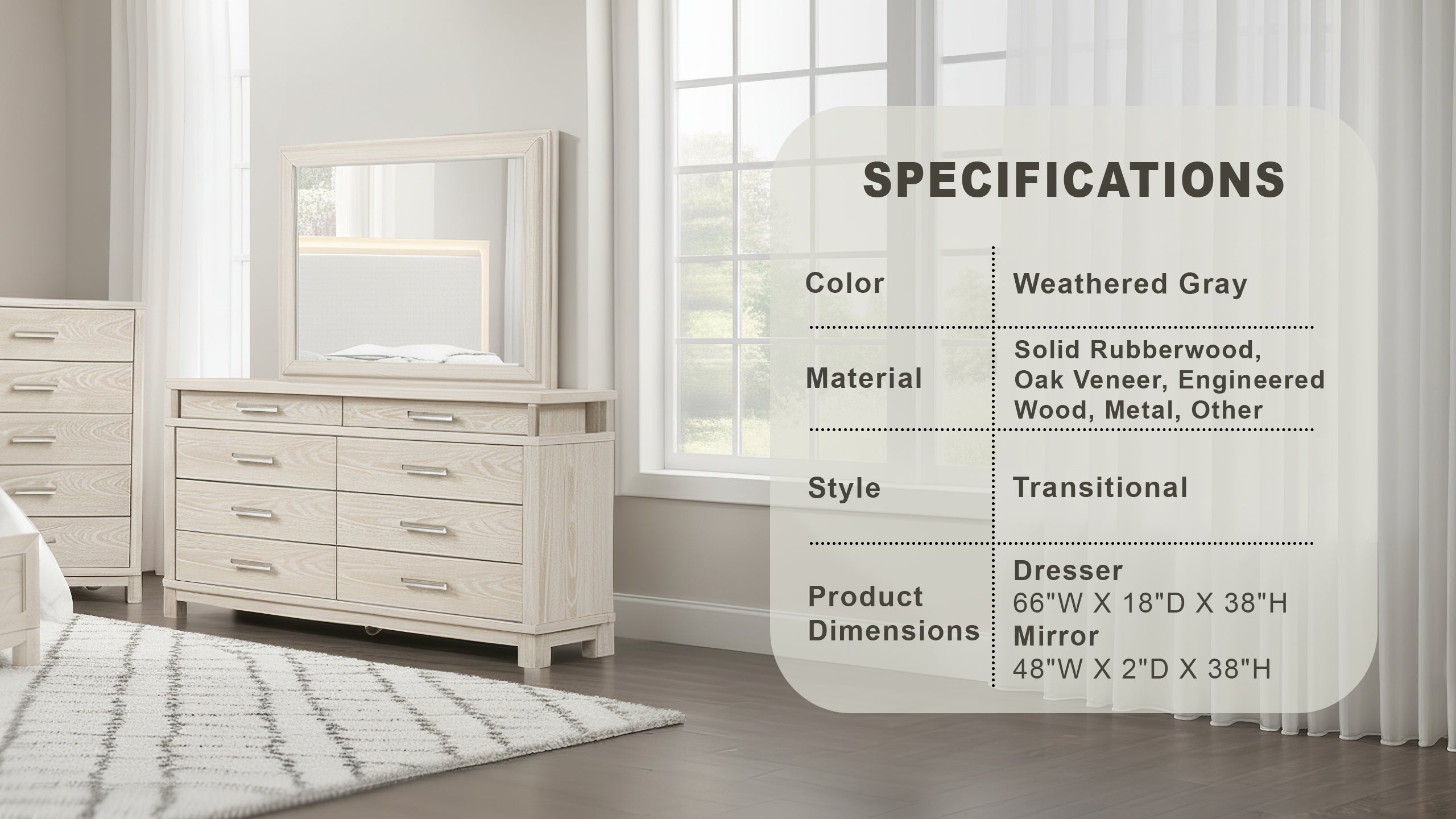 Chavigny Transitional Mirror