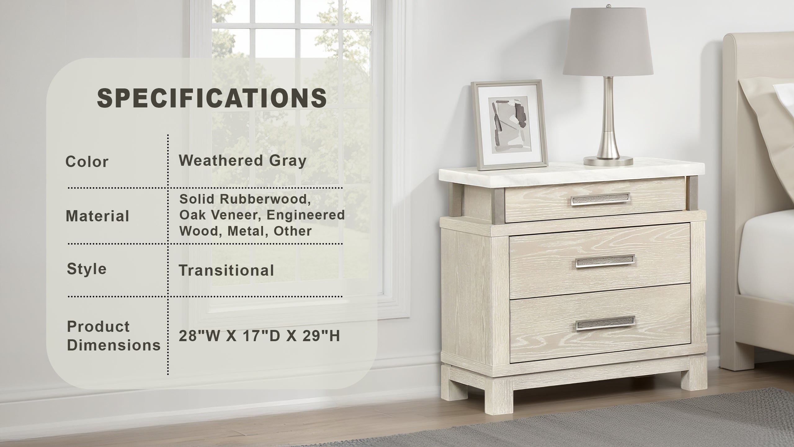 Chavigny Transitional Nightstand