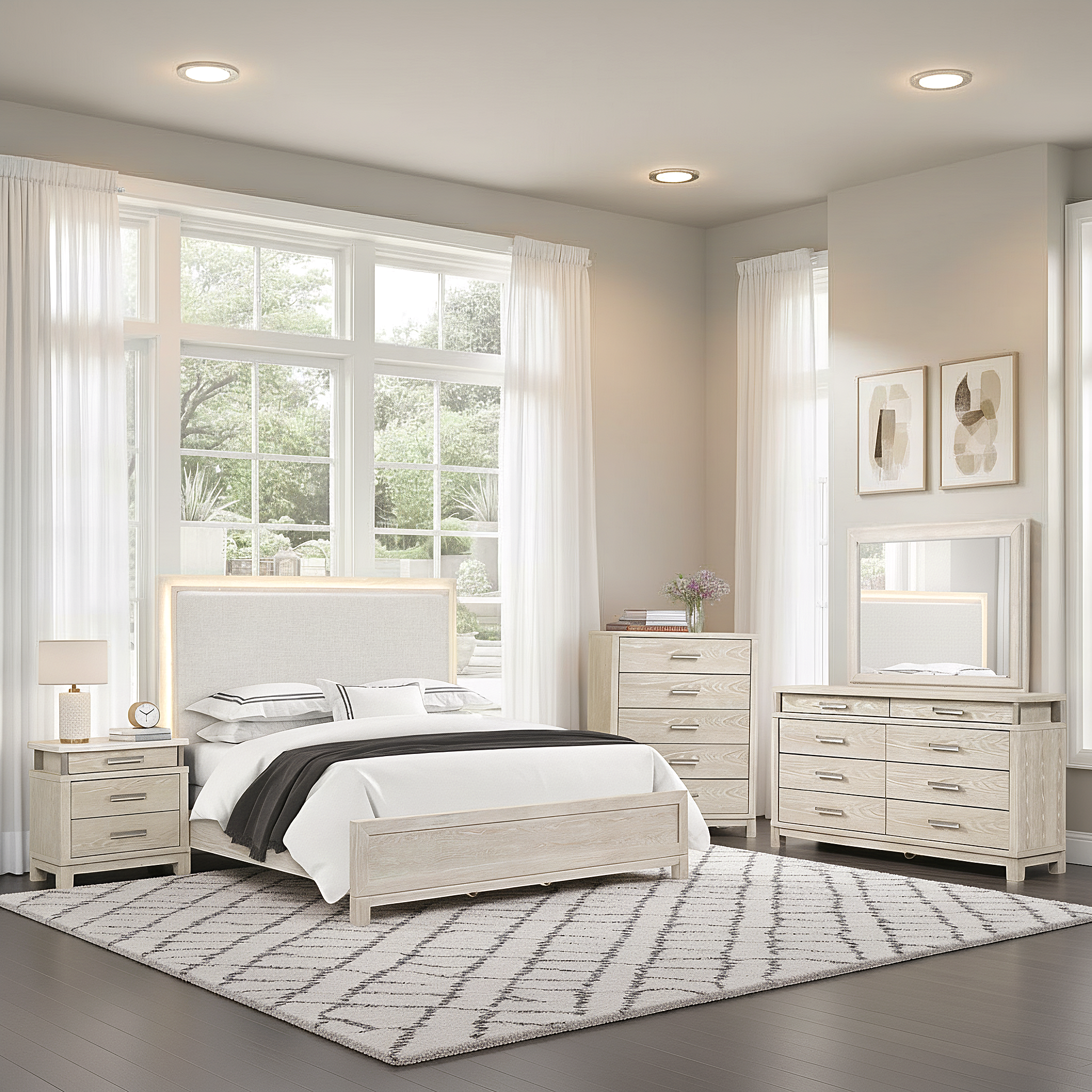 Chavigny Transitional Bedroom Set, 5 Pieces