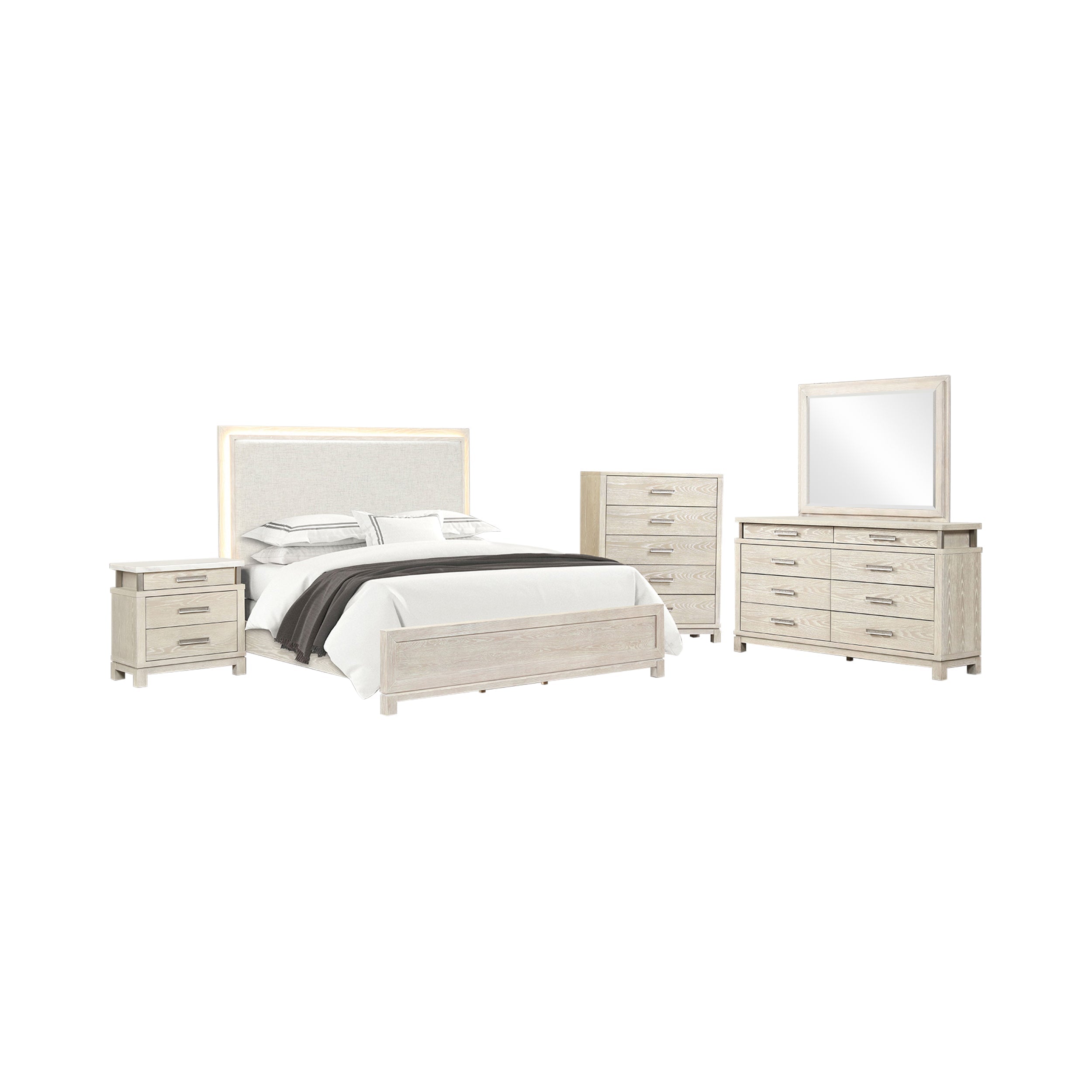 Chavigny Transitional Bedroom Set, 5 Pieces
