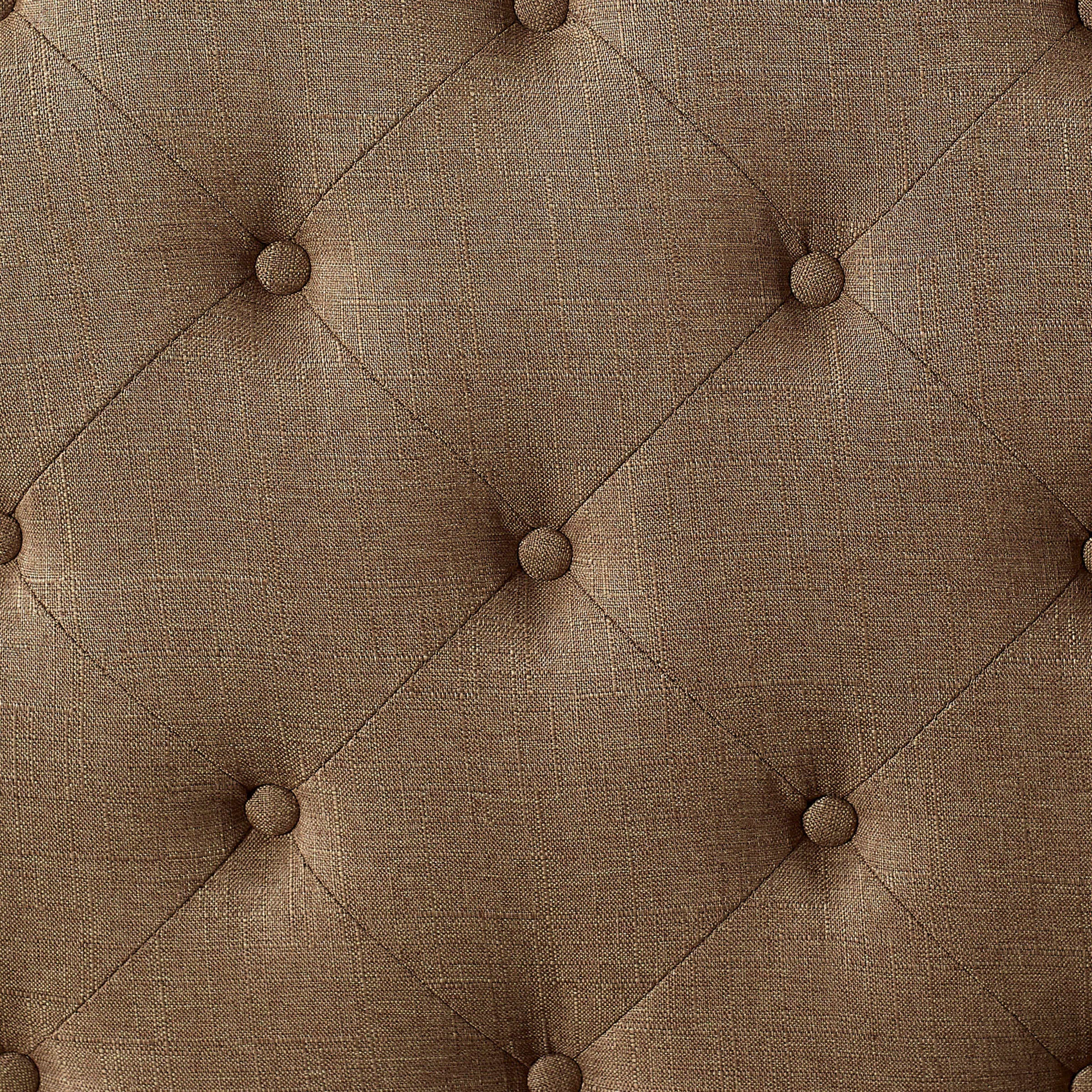 Carly Elegant Tufted Upholstered Camelback Platform Bed Frame