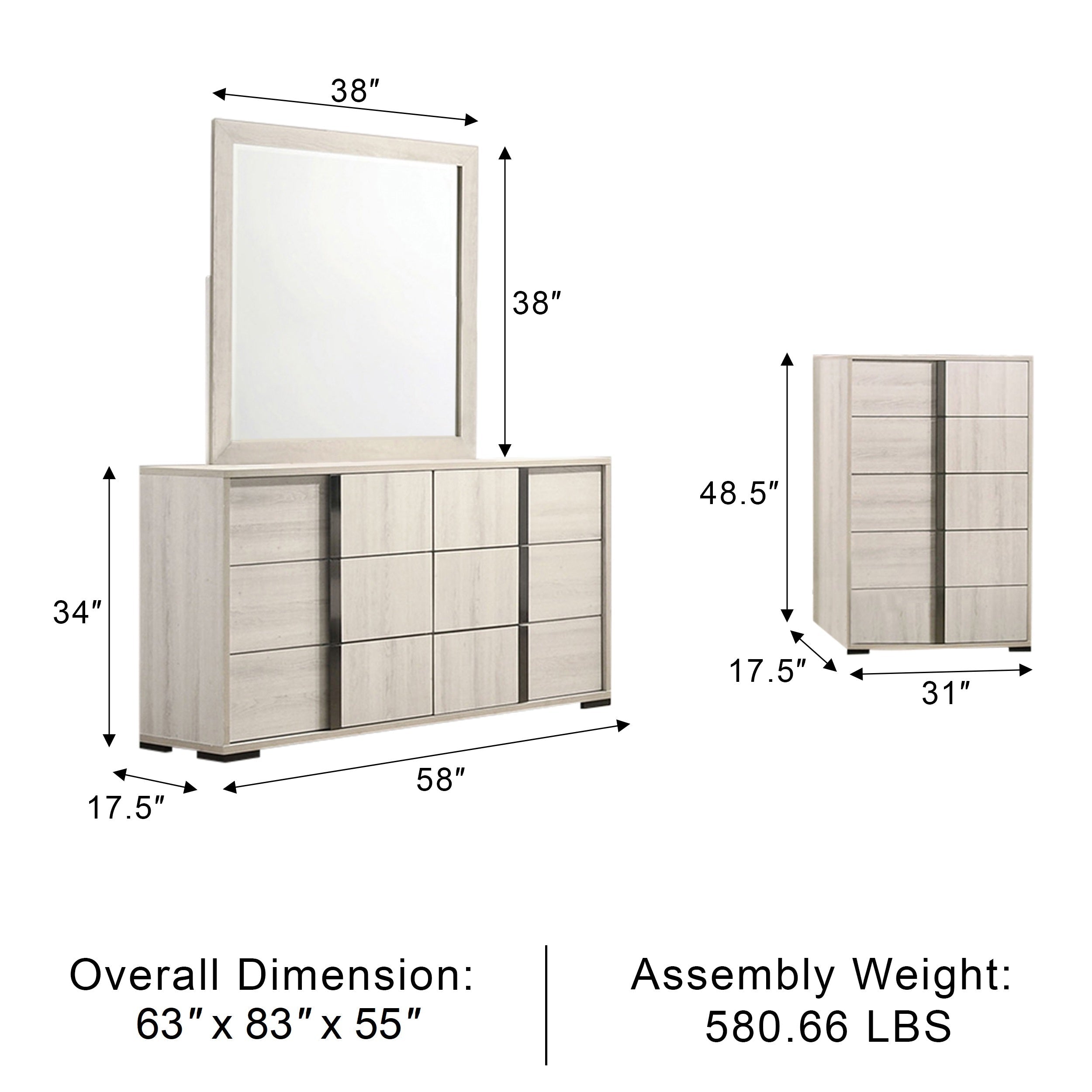 Lyntor Contemporary Bedroom Set, 5 Pieces