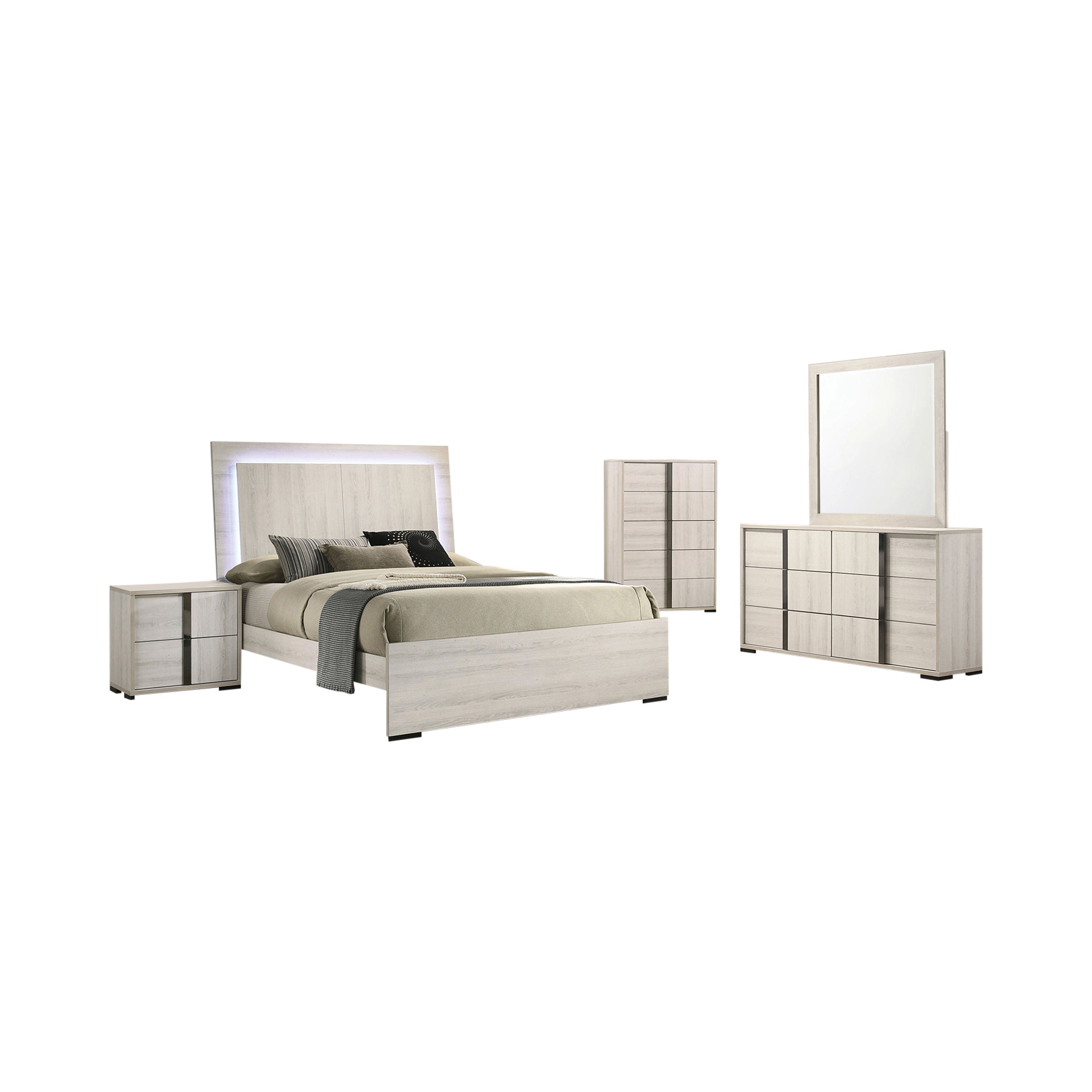 Lyntor Contemporary Bedroom Set, 5 Pieces