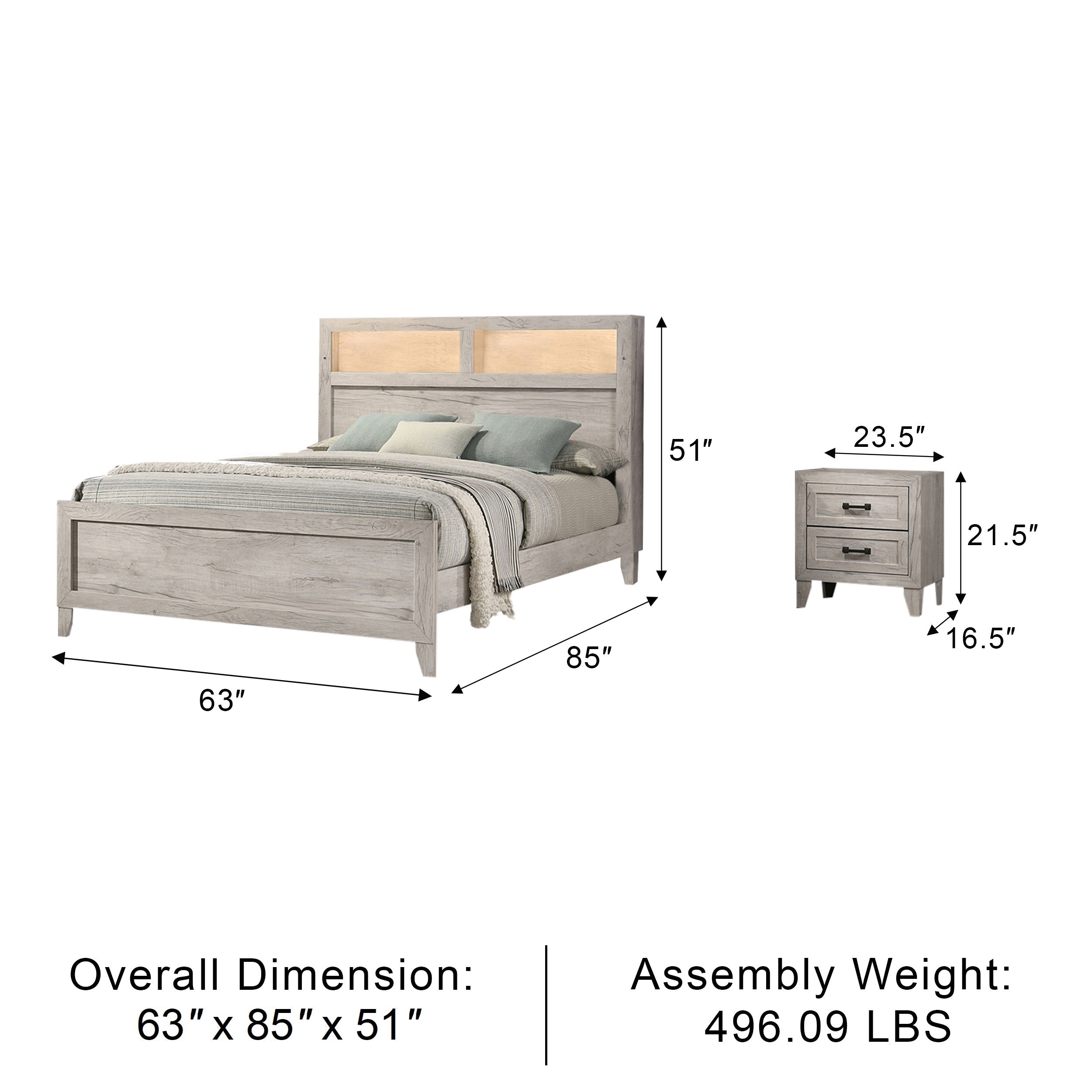 Oskarvik Contemporary Bedroom Set, 5 Pieces