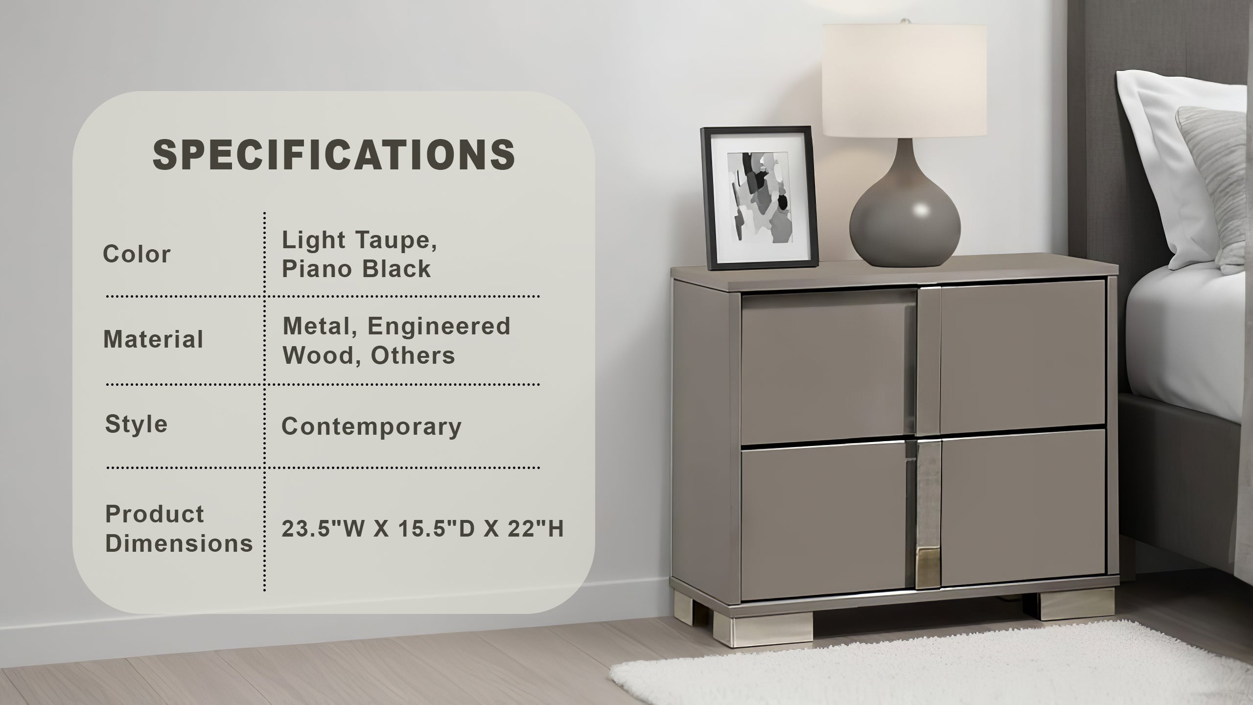 Eclissia Contemporary Nightstand