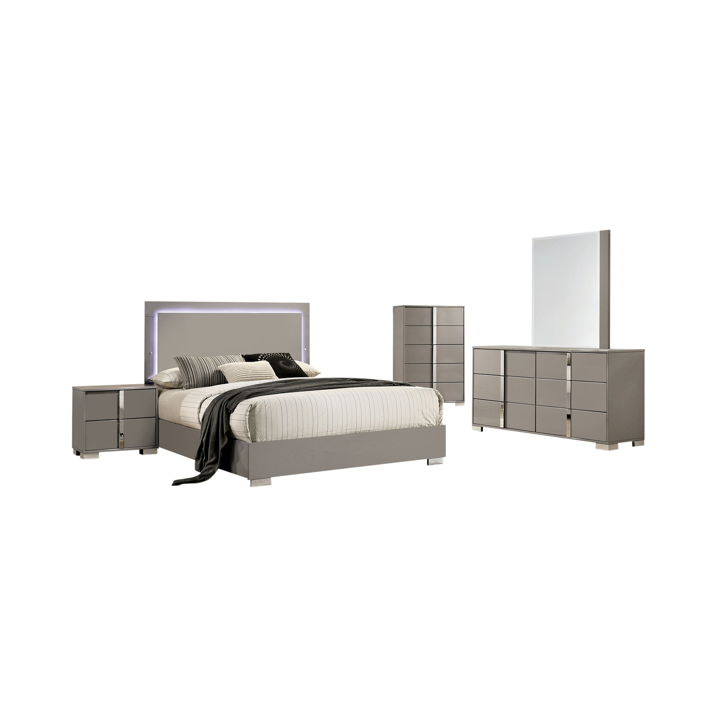 Eclissia Contemporary Bedroom Set, 5 Pieces