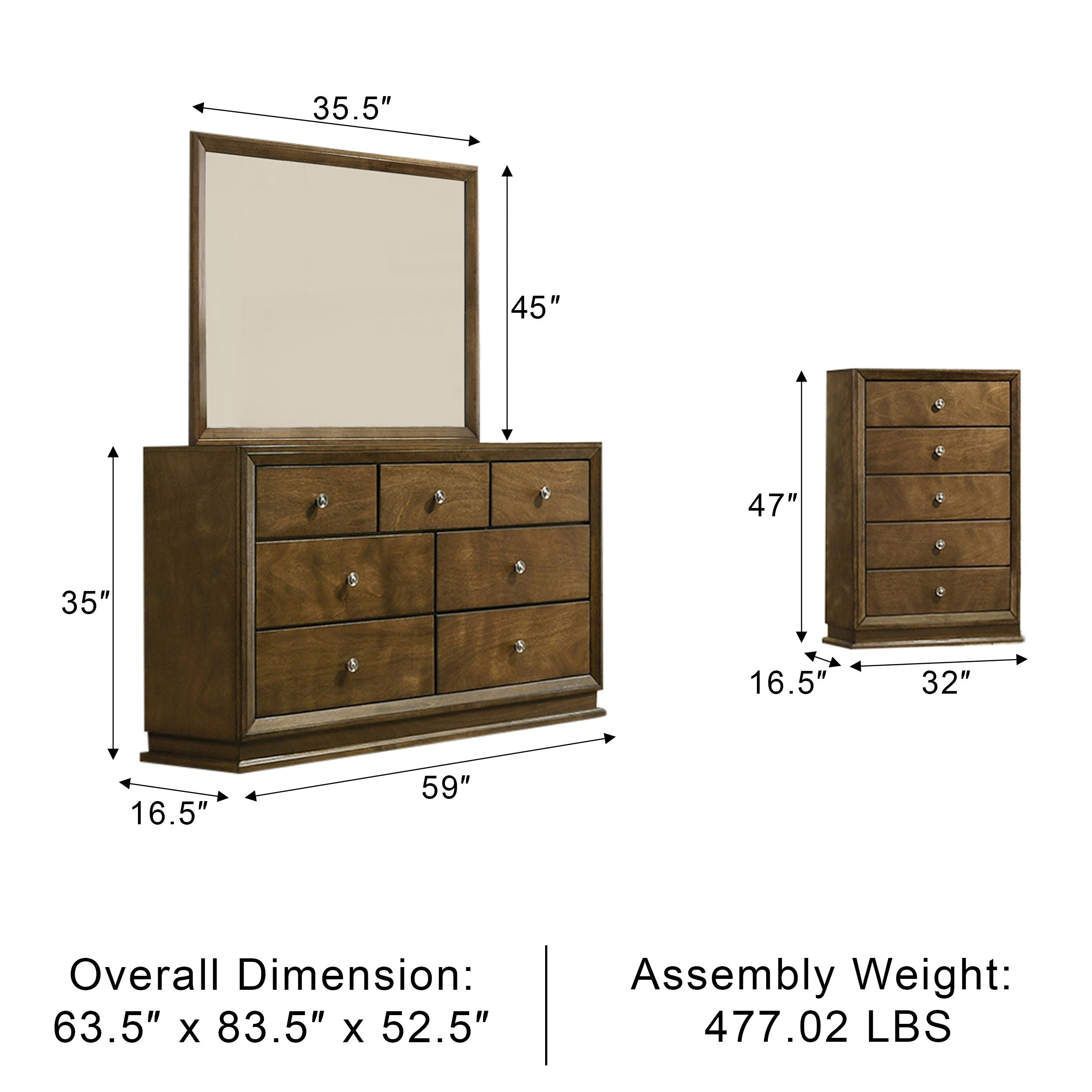 Wexford Transitional Bedroom Set, 5 Pieces