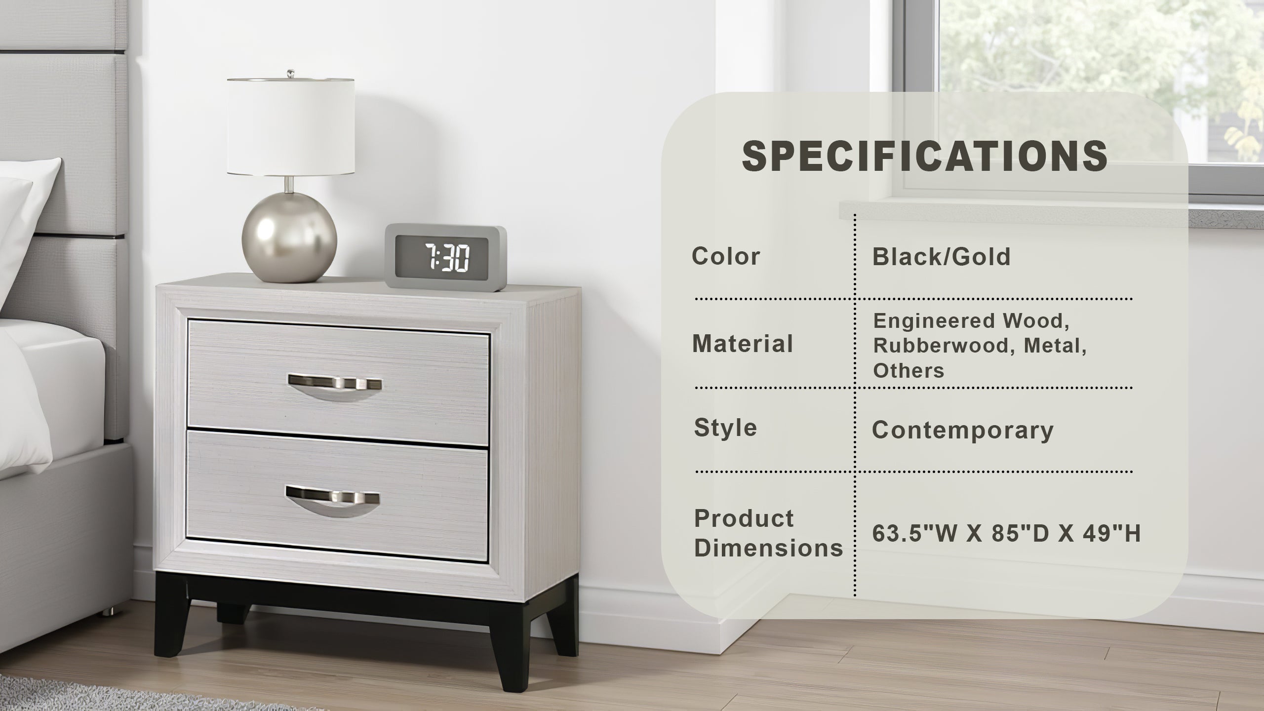Mondaro Contemporary Nightstand