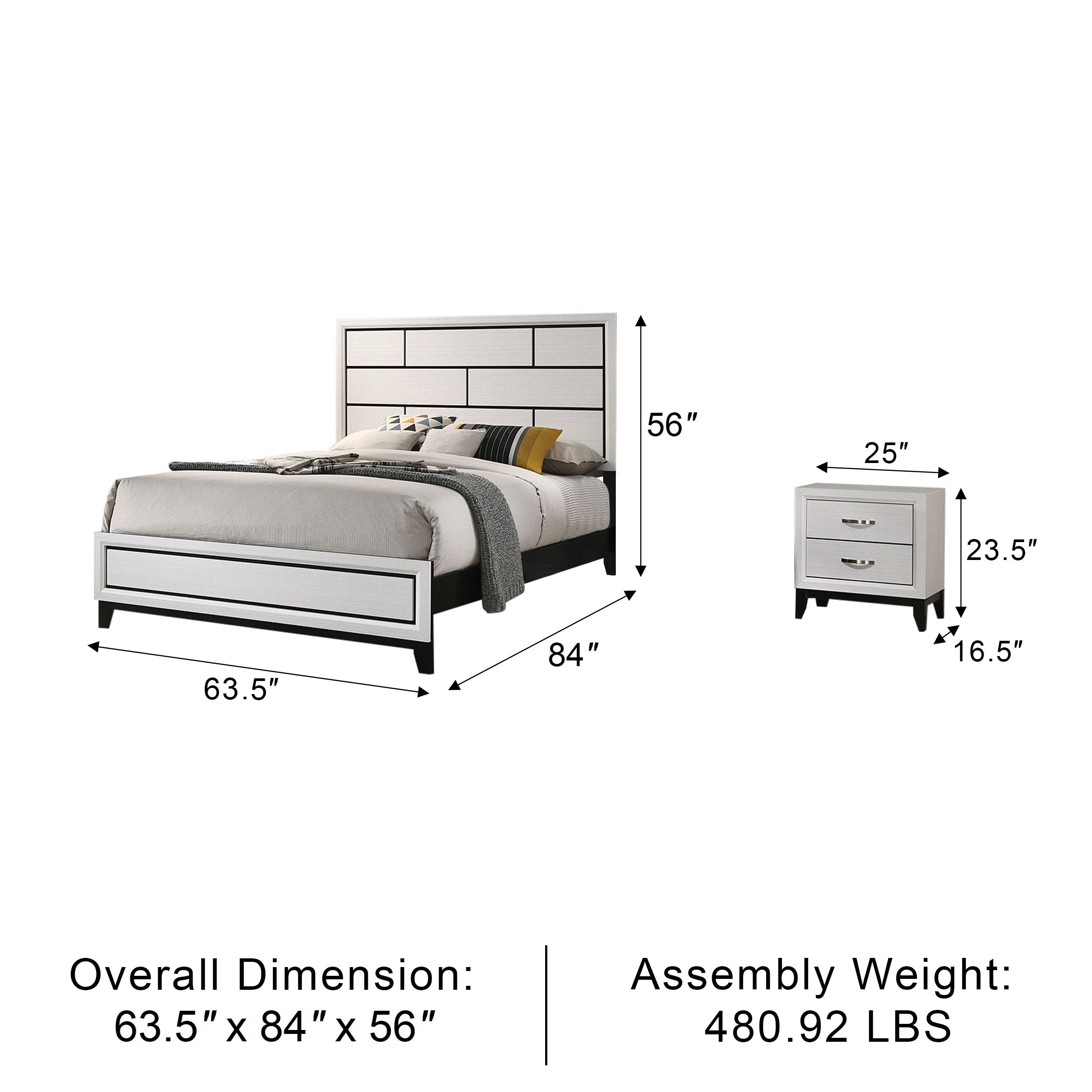 Mondaro Contemporary Bedroom Set, 5 Pieces