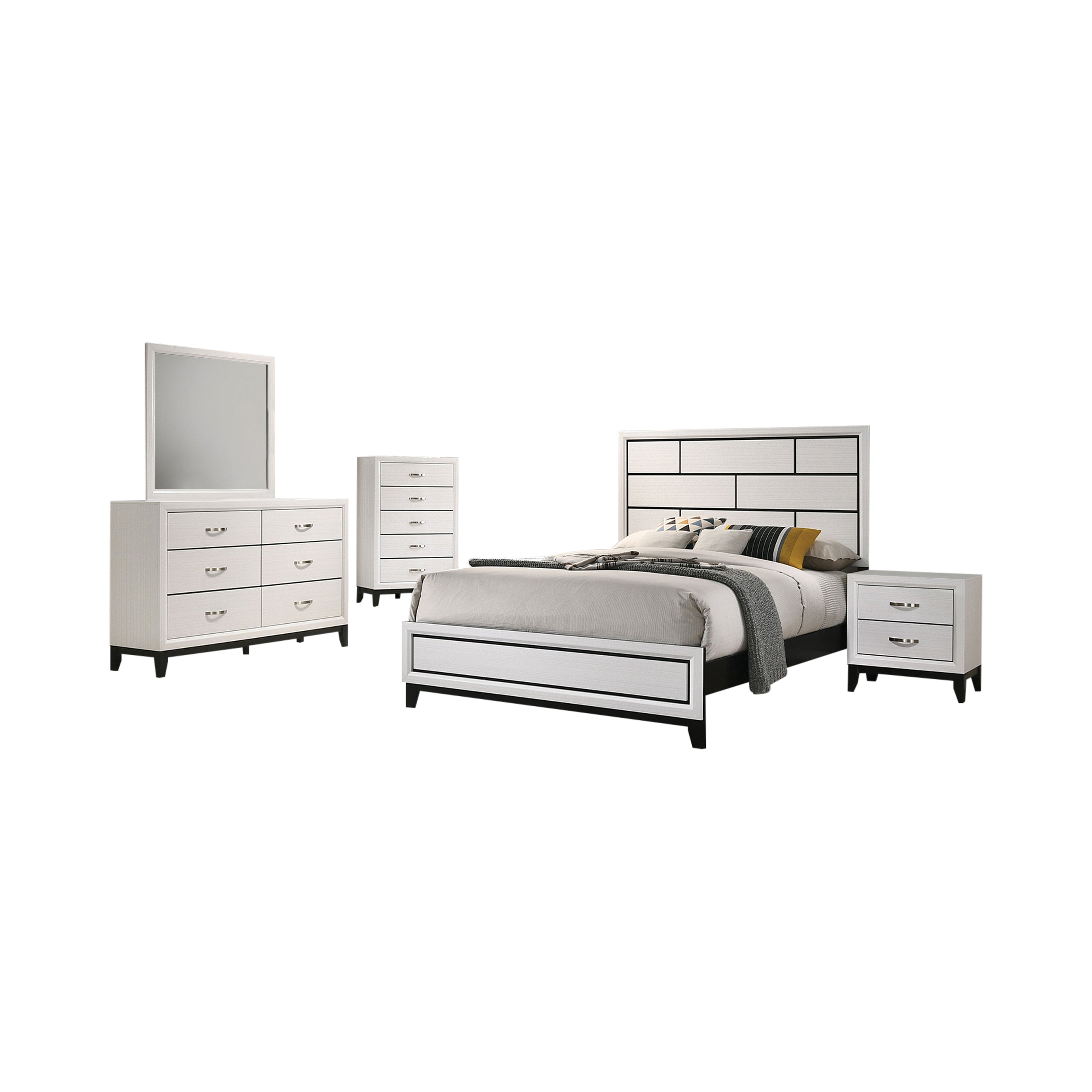Mondaro Contemporary Bedroom Set, 5 Pieces