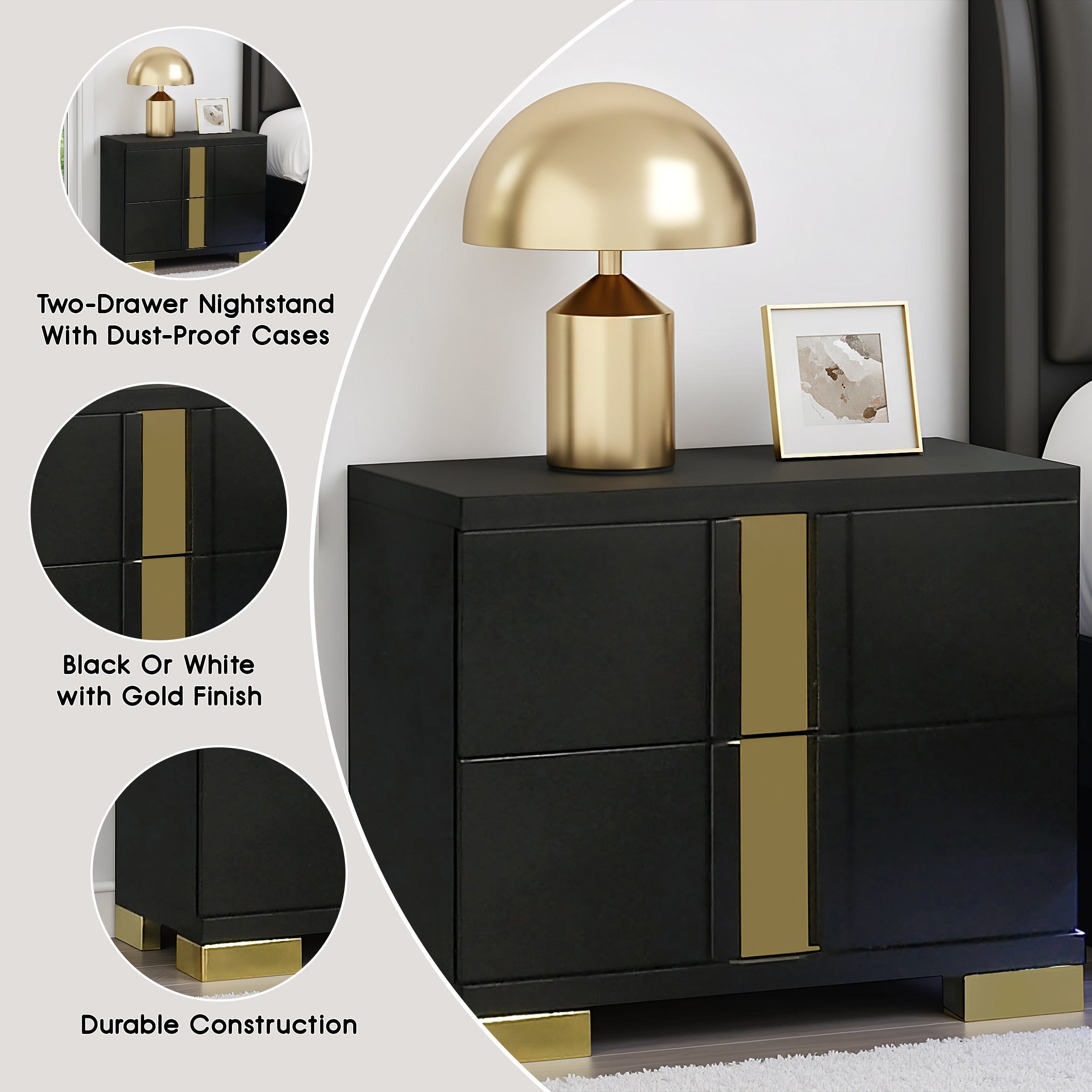 Vikholm Contemporary Nightstand